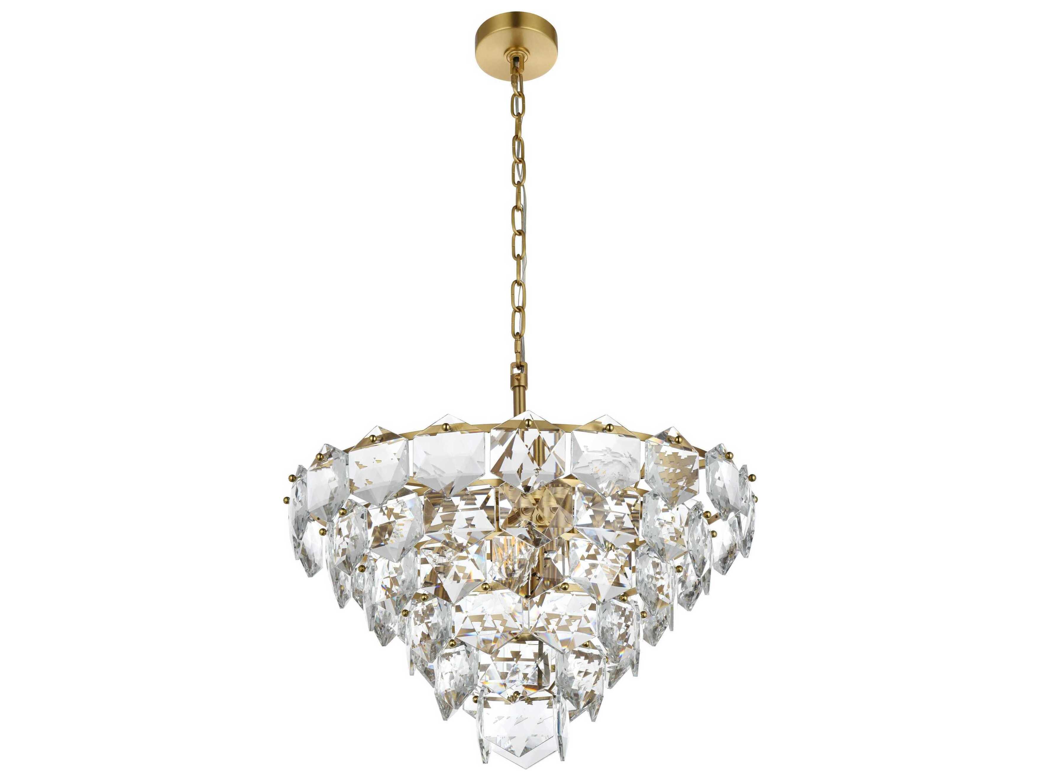 Elegant Lighting Adaline 11-Light Satin Gold Tiered Chandelier