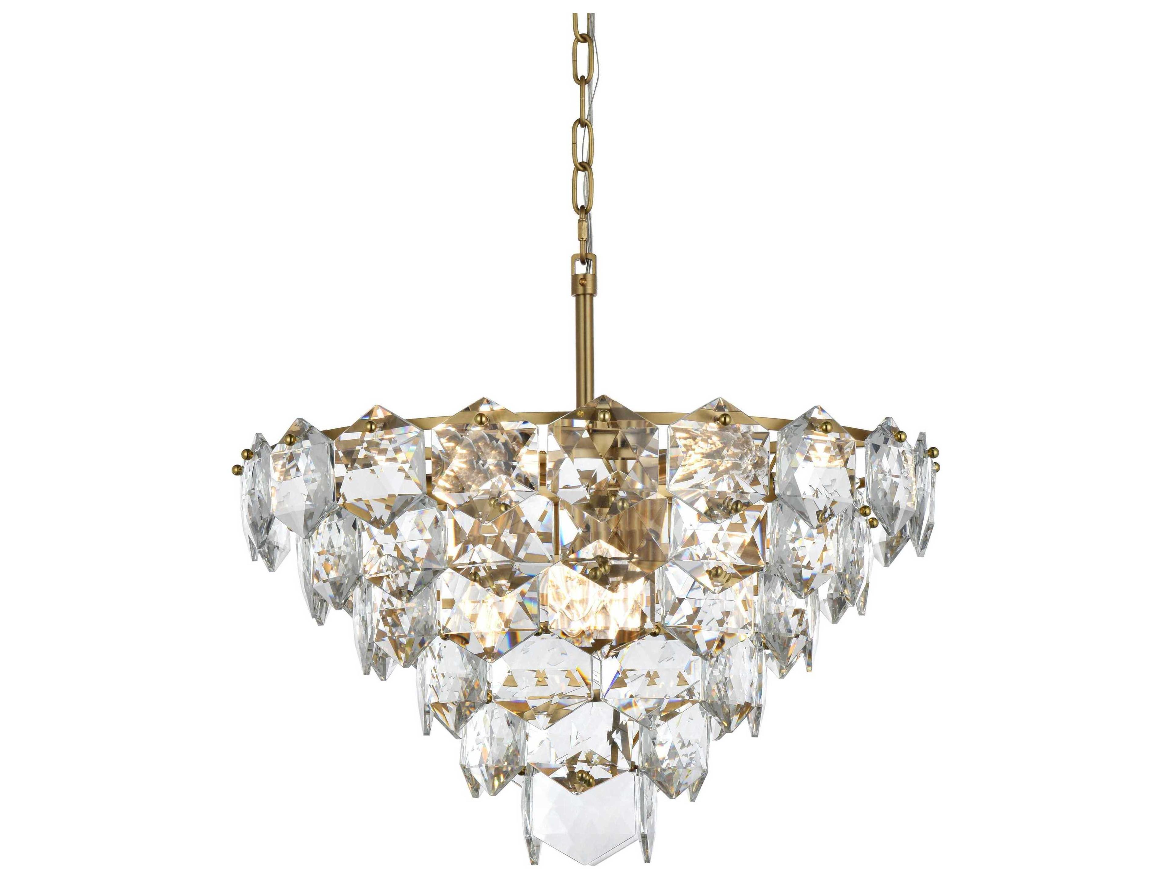 Elegant Lighting Adaline 11-Light Satin Gold Tiered Chandelier