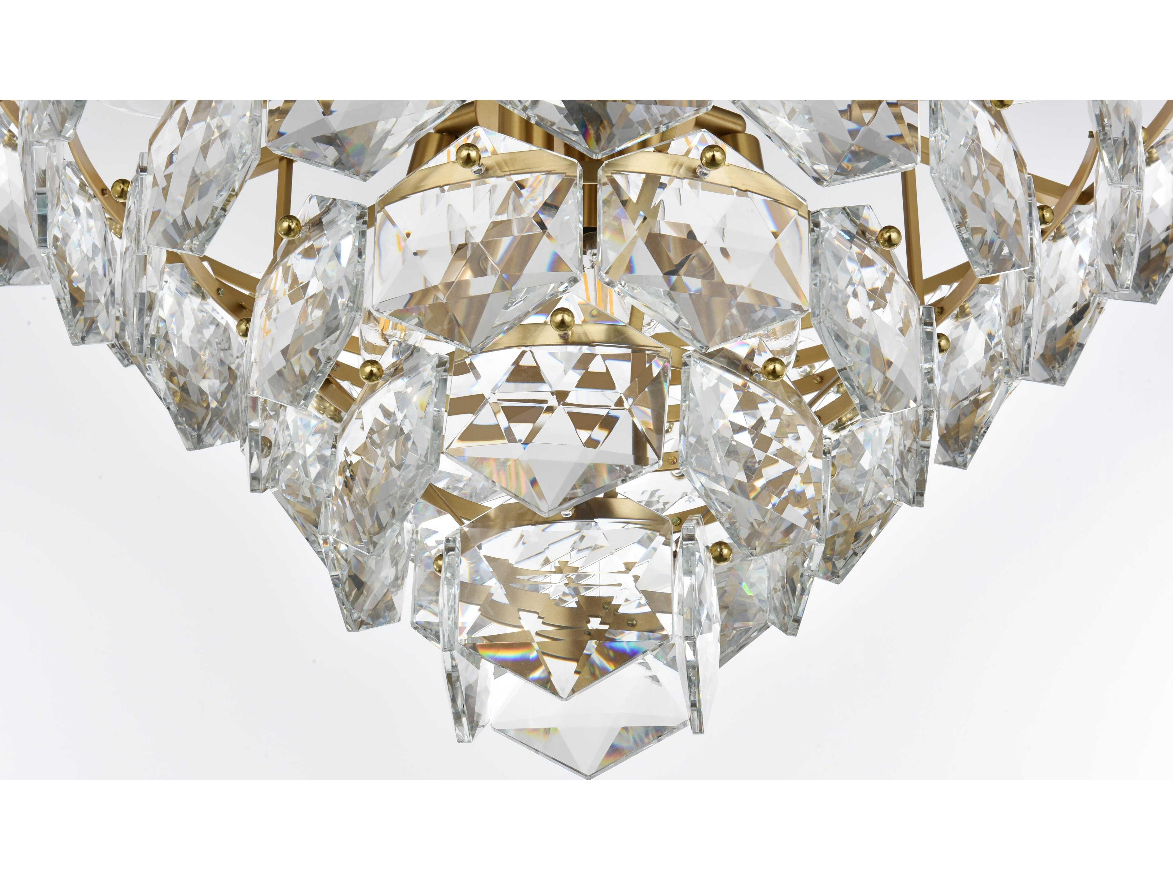 Elegant Lighting Adaline 11-Light Satin Gold Tiered Chandelier