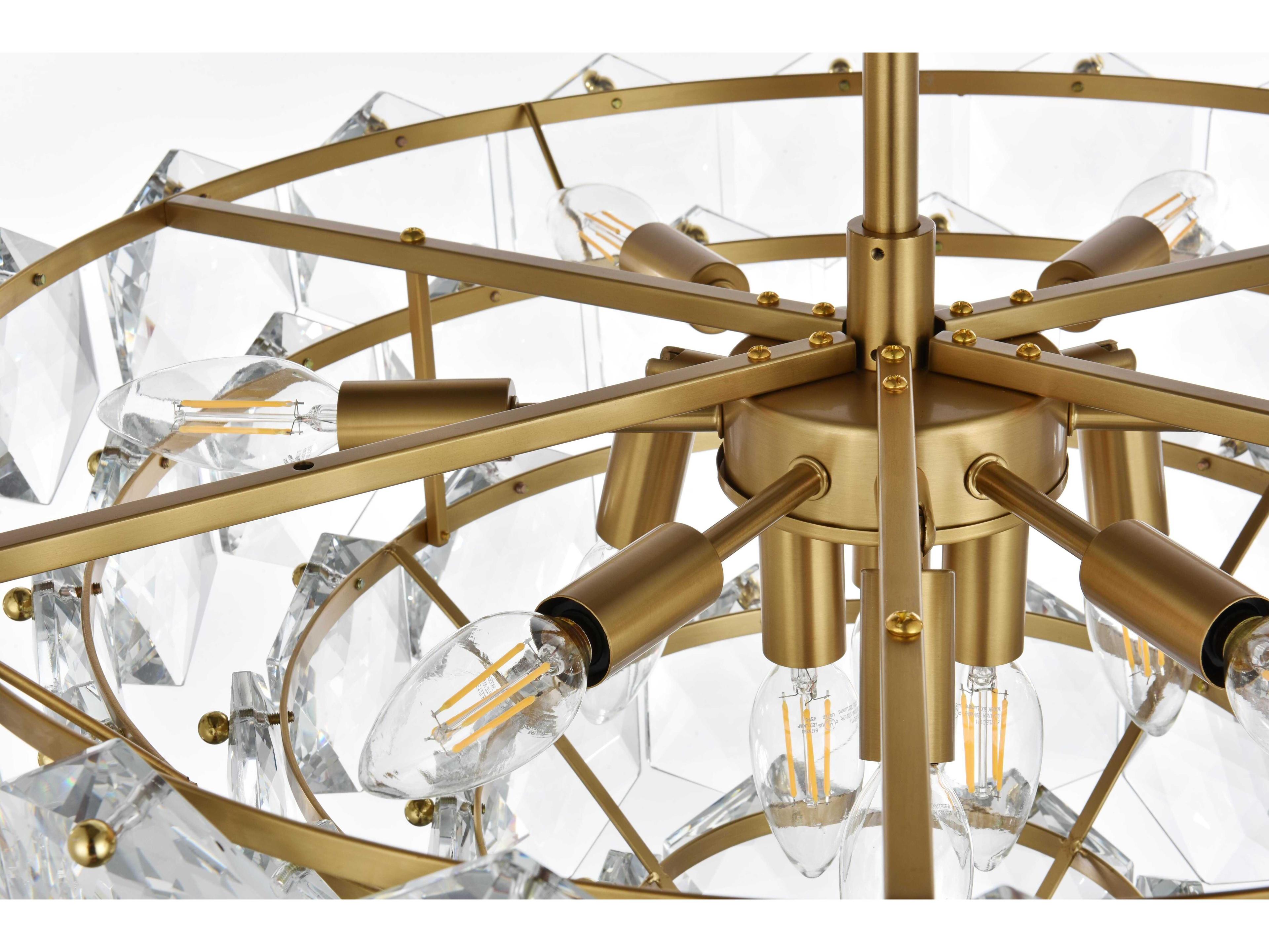 Elegant Lighting Adaline 11-Light Satin Gold Tiered Chandelier