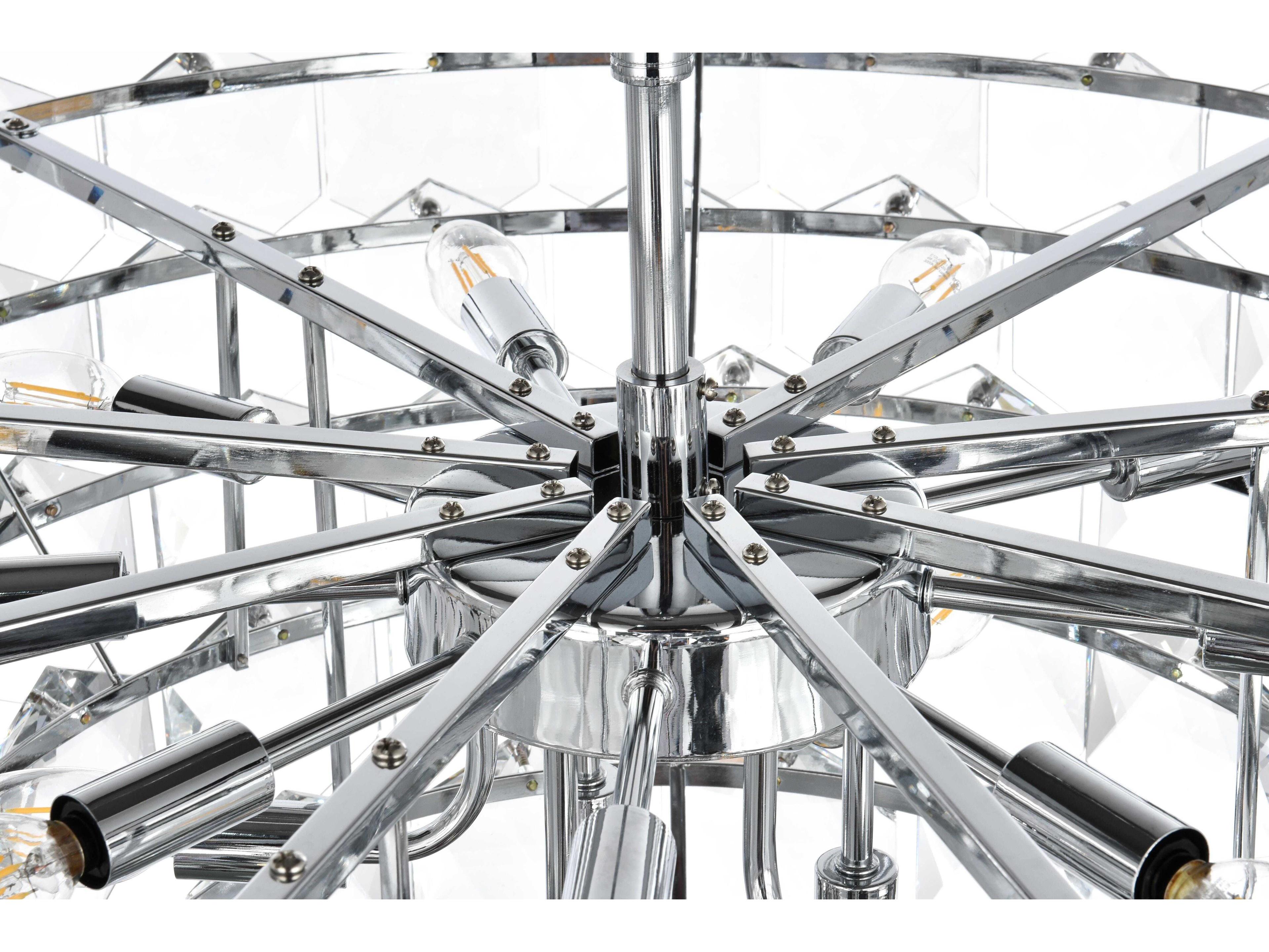 Elegant Lighting Adaline 15-Light Chrome Tiered Chandelier