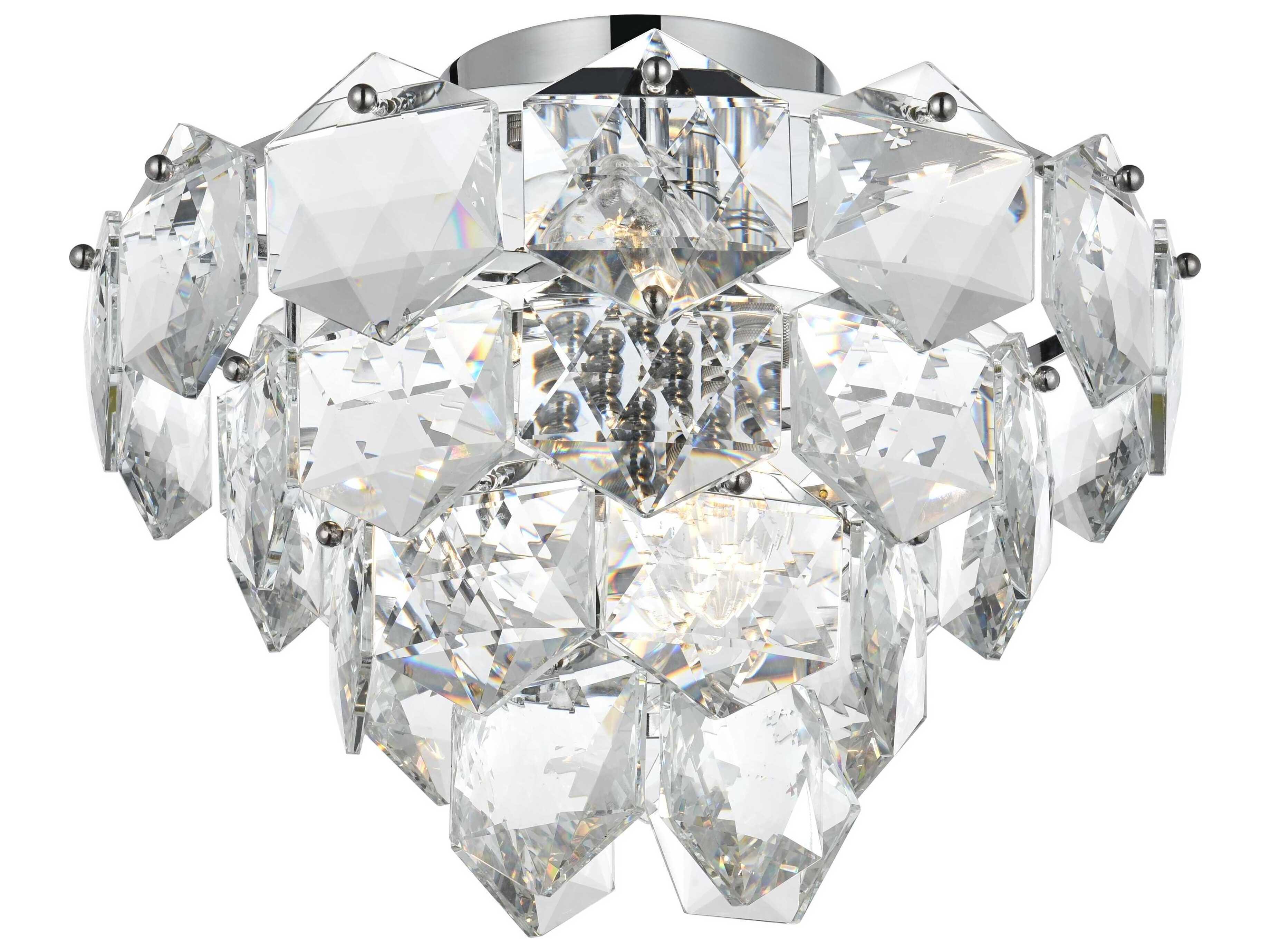 Elegant Lighting Adaline 6-Light Chrome Semi Flush Mount