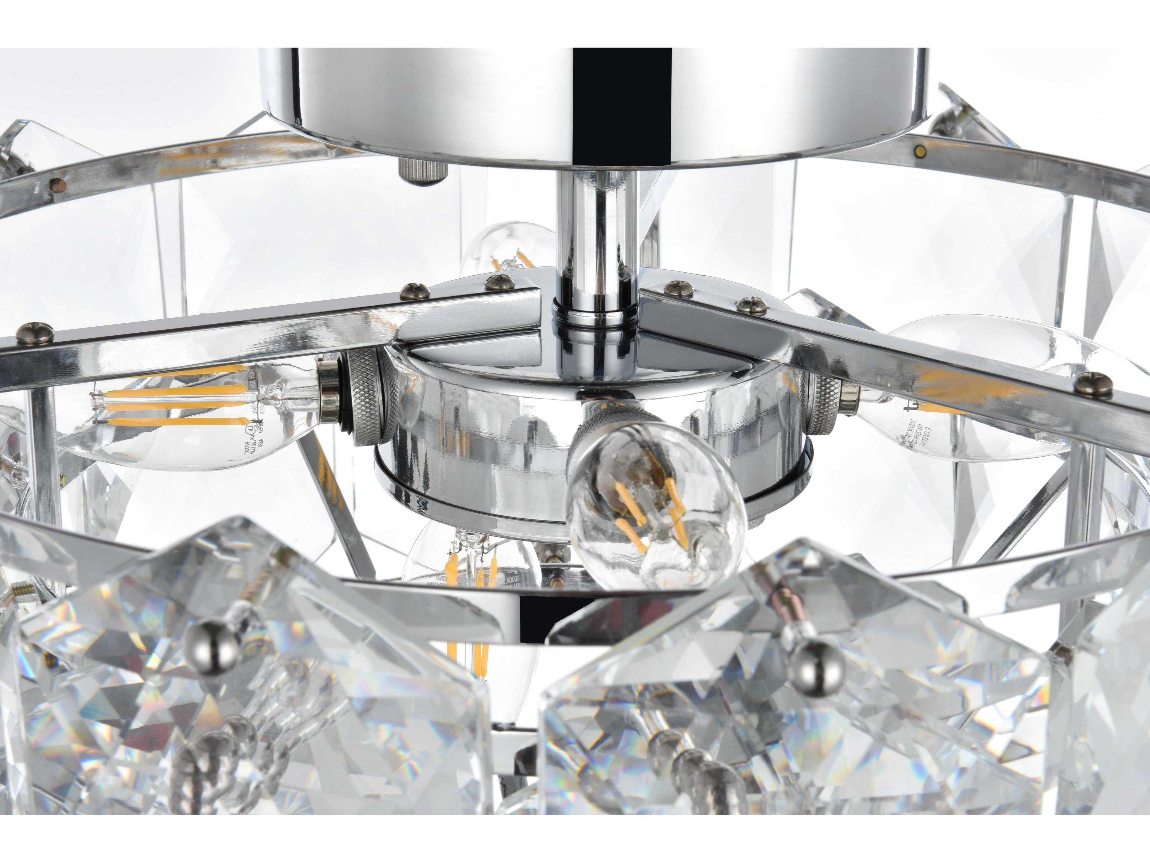Elegant Lighting Adaline 6-Light Chrome Semi Flush Mount