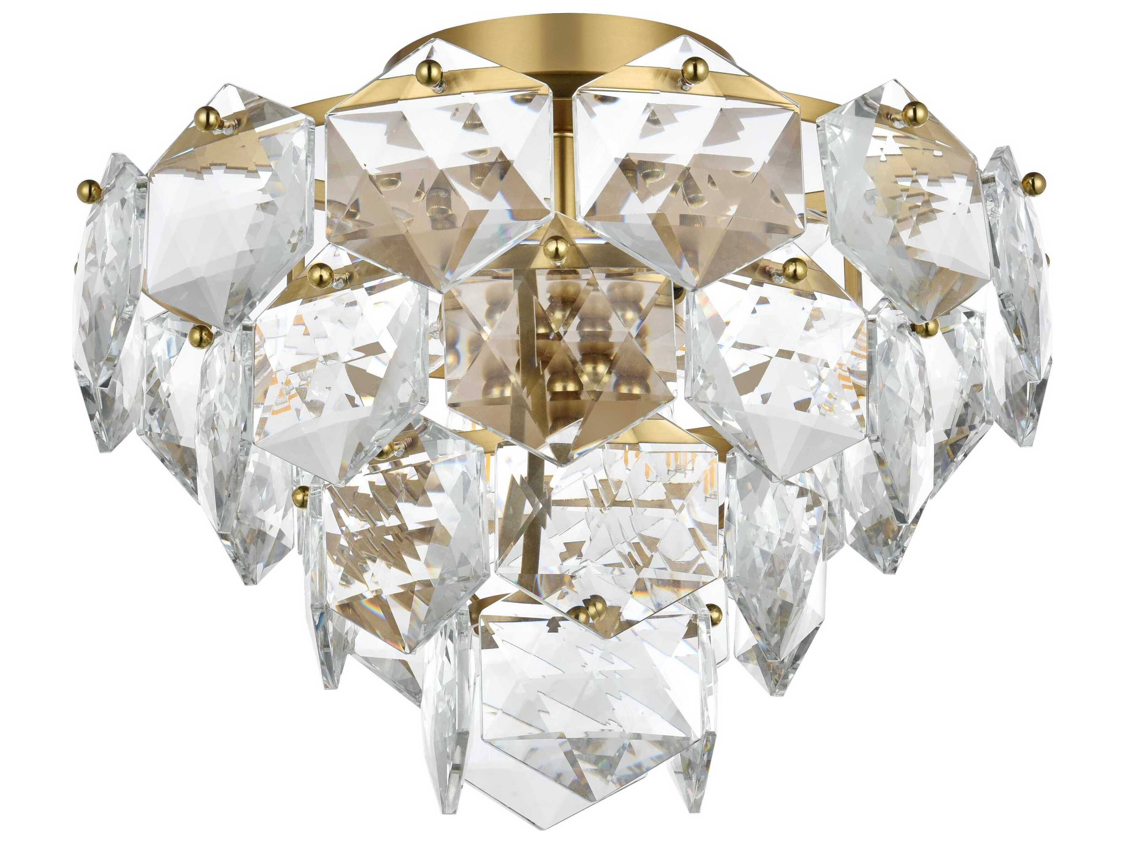 Elegant Lighting Adaline 6-Light Satin Gold Semi Flush Mount
