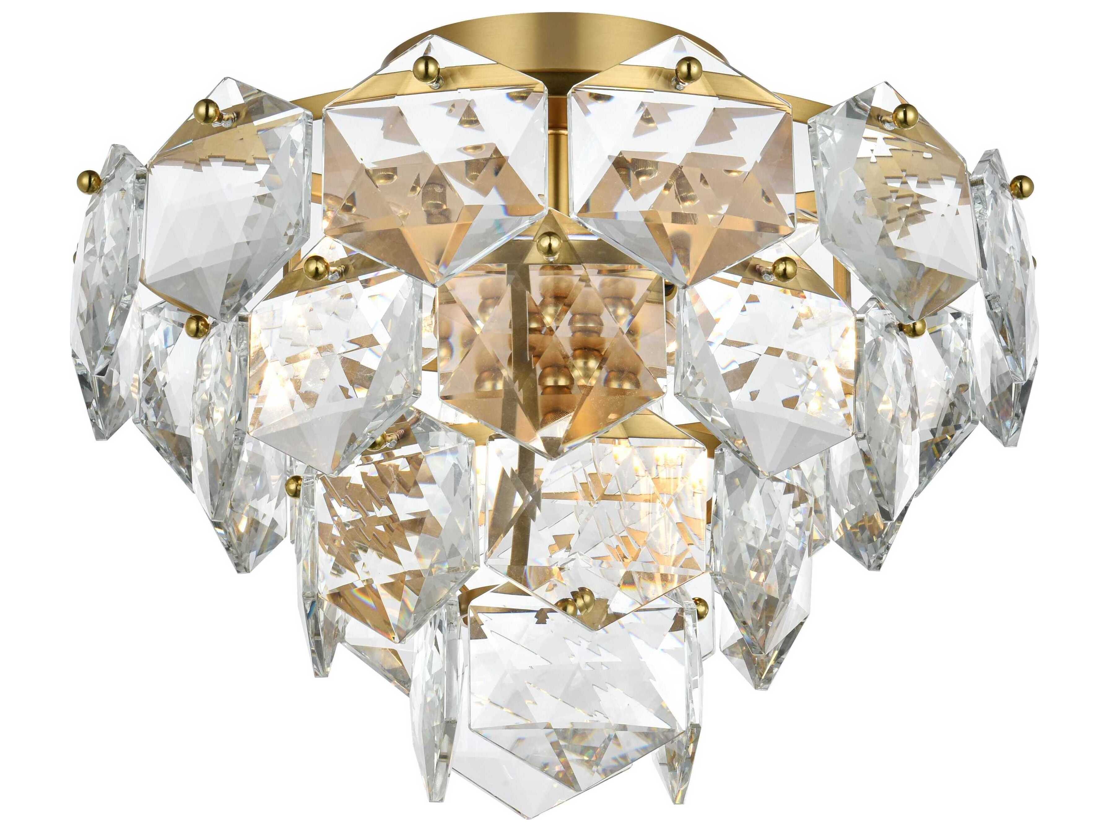 Elegant Lighting Adaline 6-Light Satin Gold Semi Flush Mount