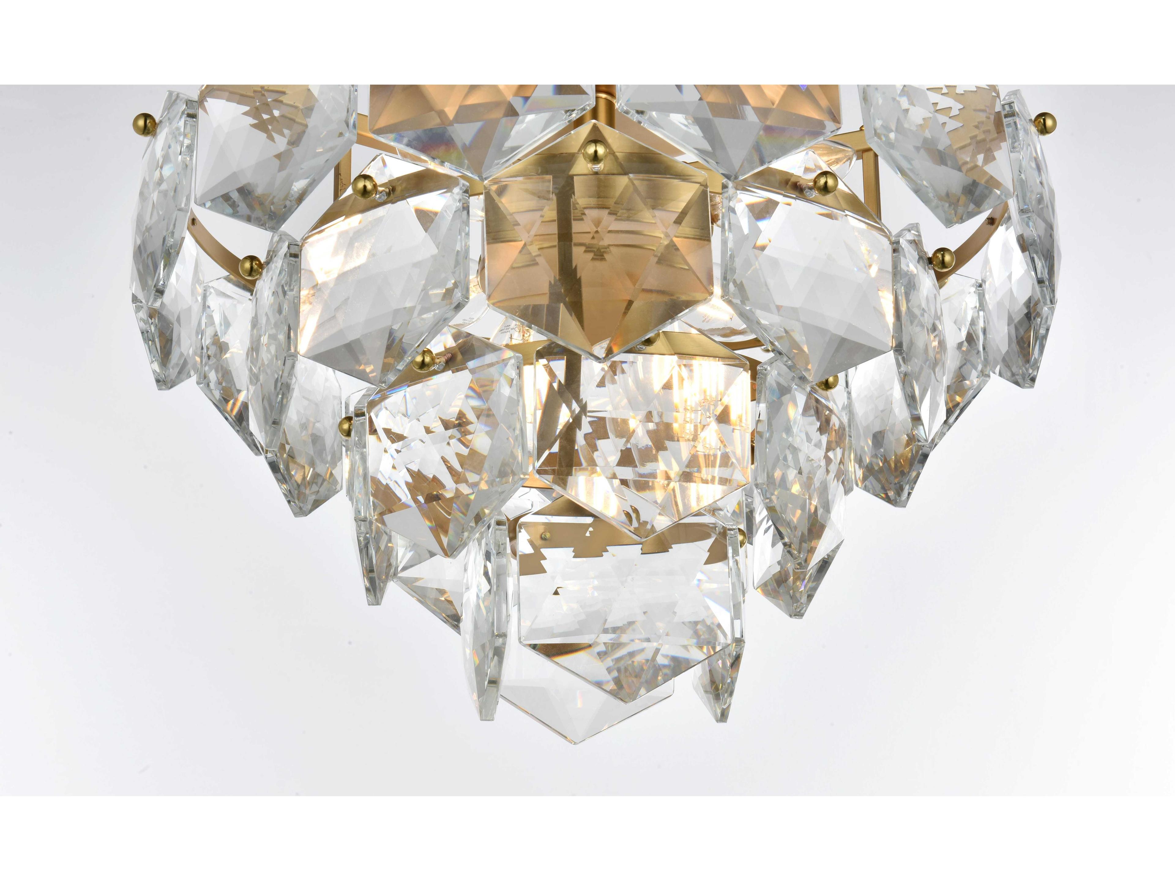 Elegant Lighting Adaline 6-Light Satin Gold Semi Flush Mount
