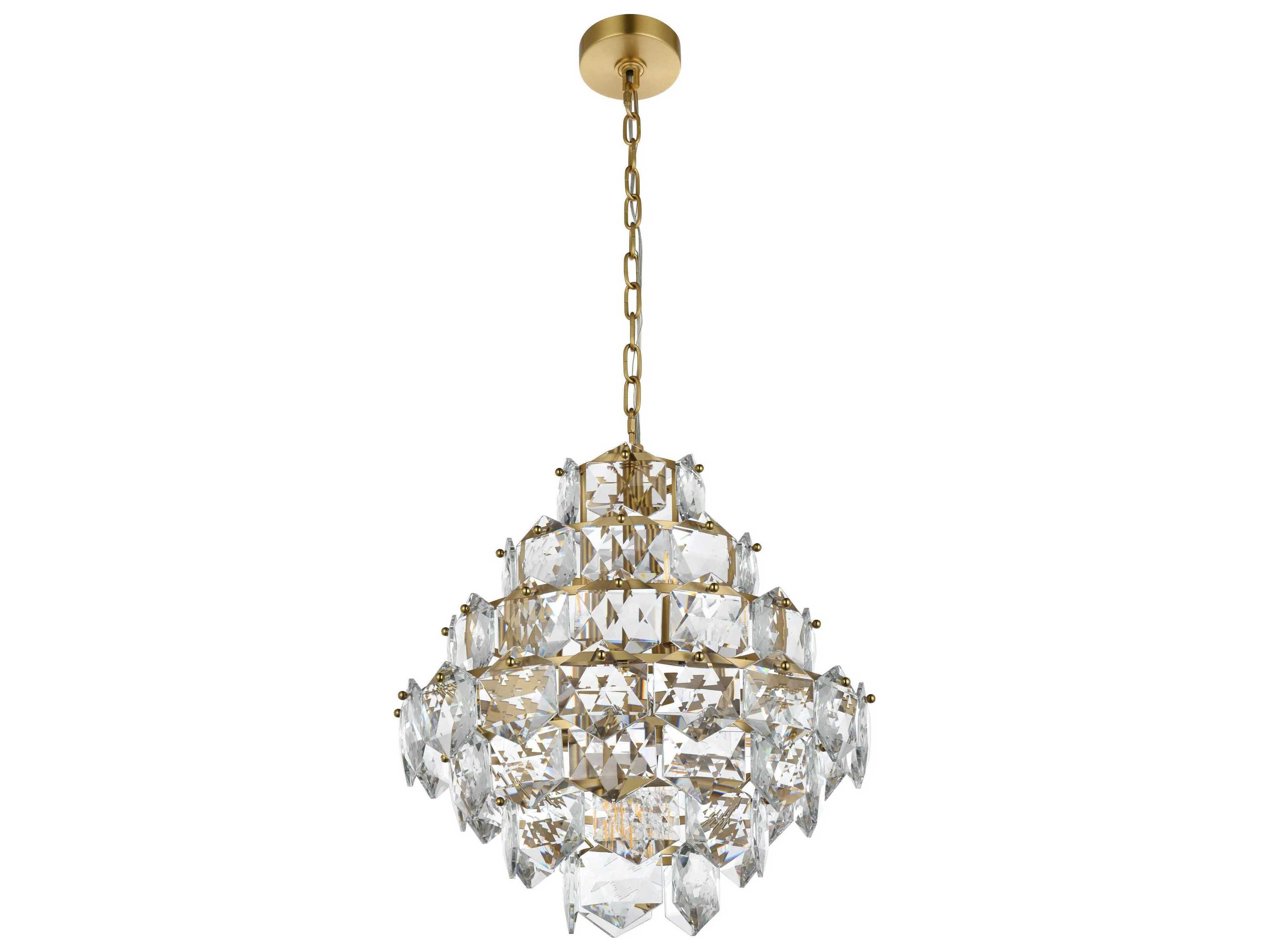 Elegant Lighting Adaline 11-Light Satin Gold Tiered Chandelier