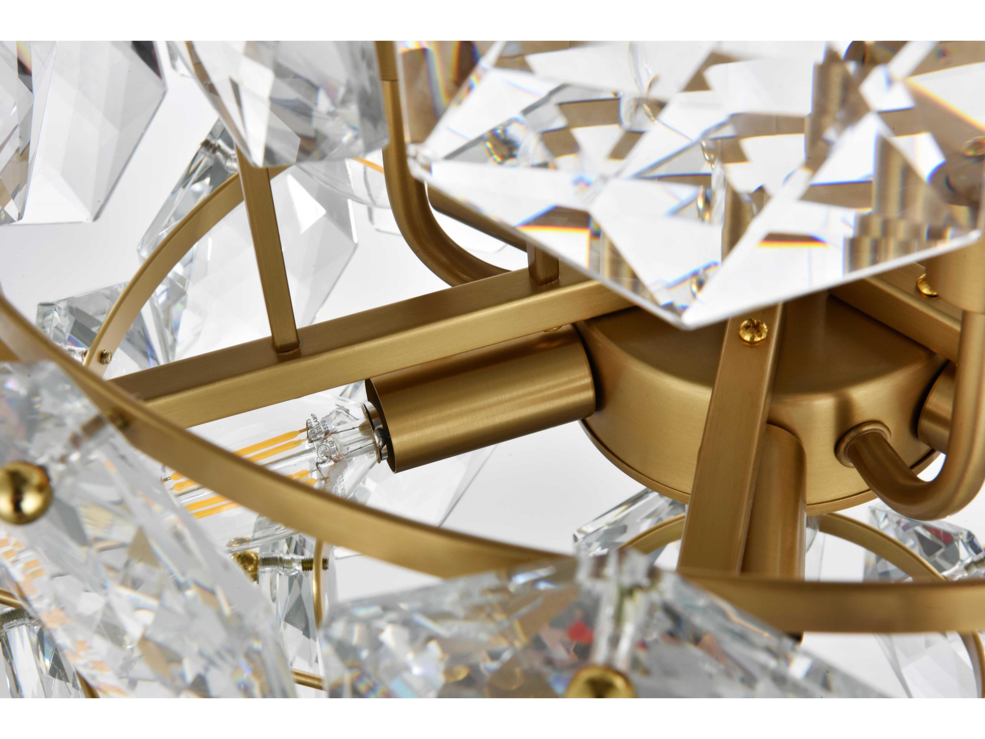 Elegant Lighting Adaline 11-Light Satin Gold Tiered Chandelier