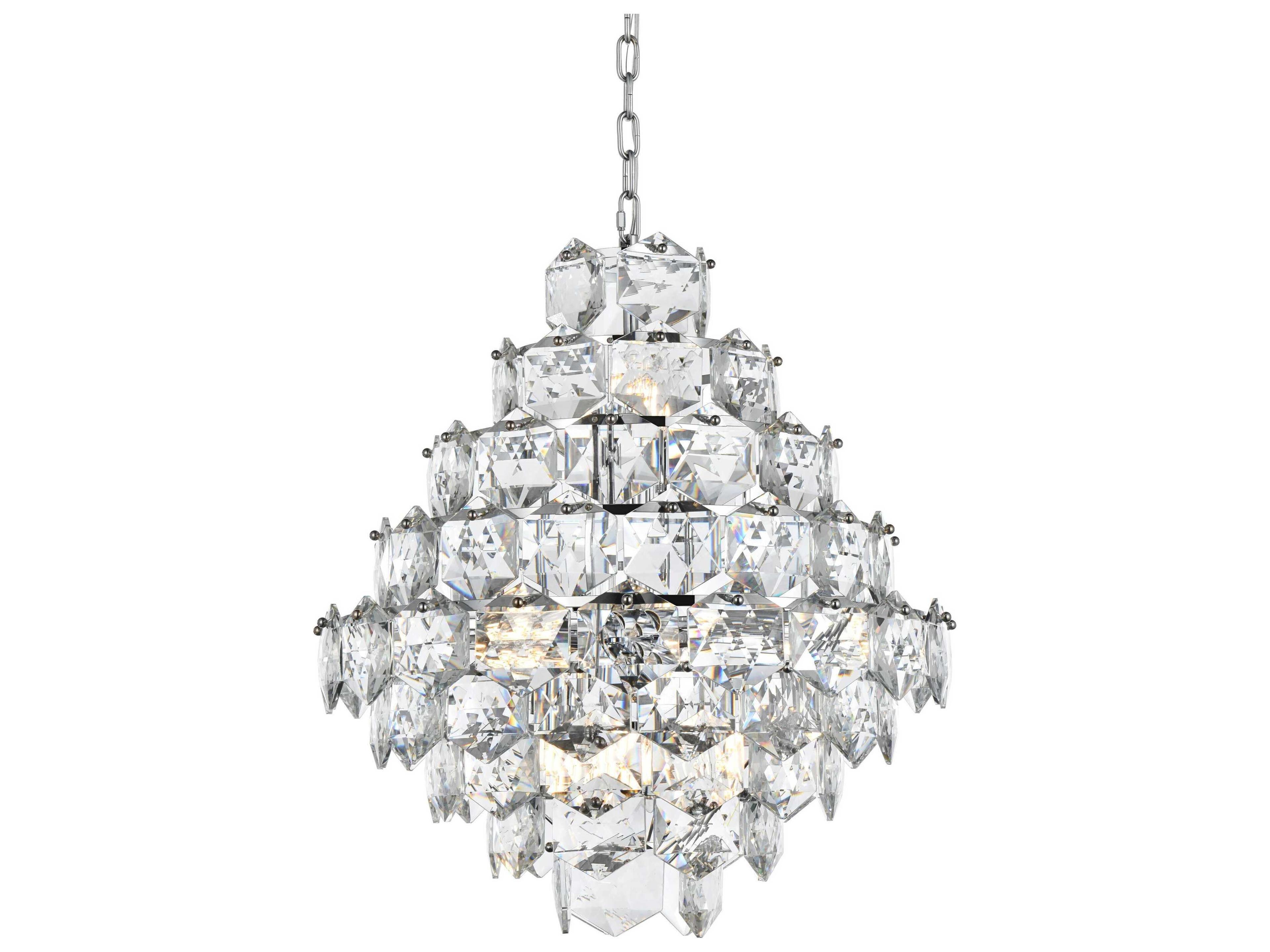 Elegant Lighting Adaline 15-Light Chrome Tiered Chandelier