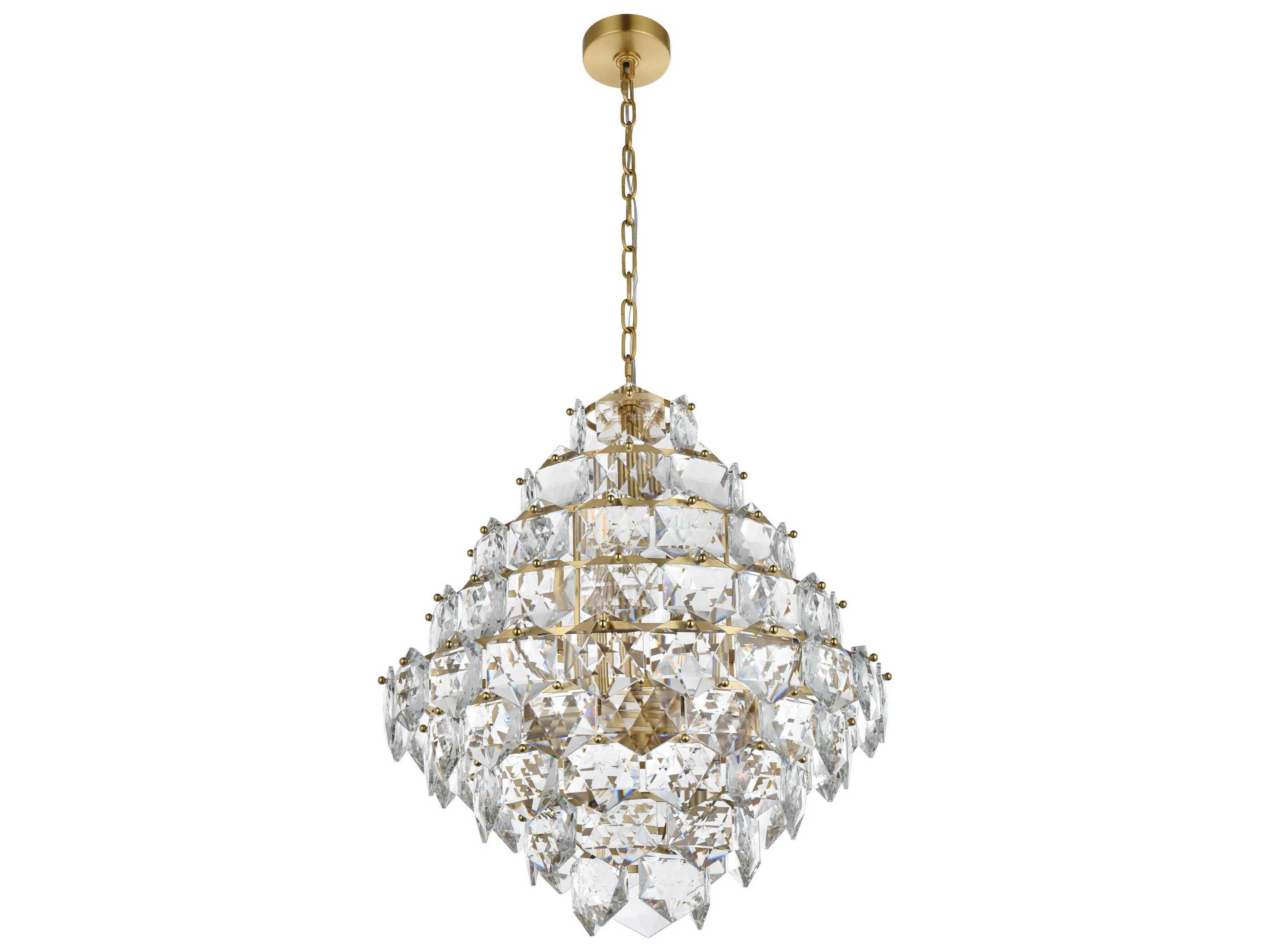 Elegant Lighting Adaline 15-Light Satin Gold Tiered Chandelier
