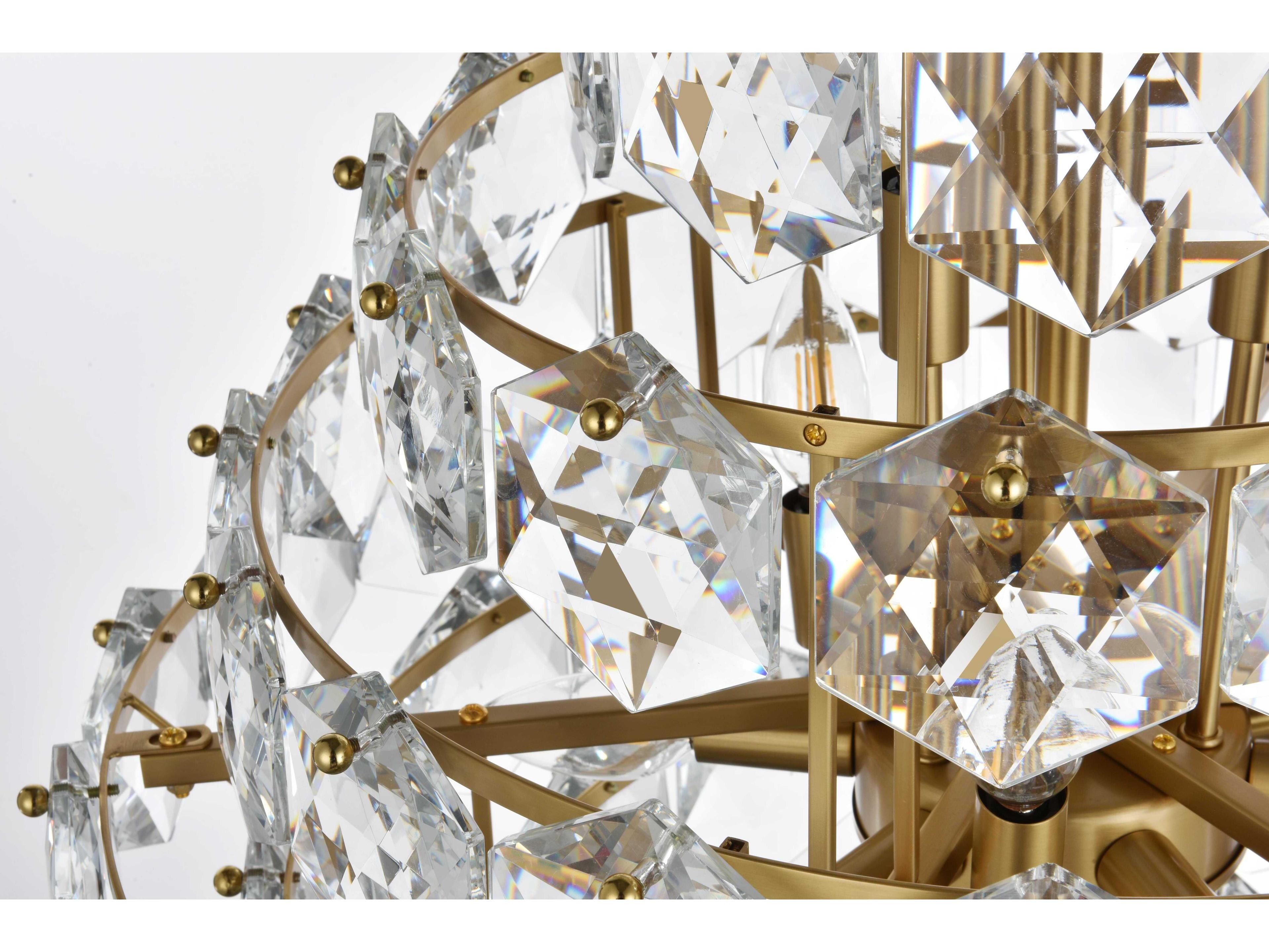 Elegant Lighting Adaline 15-Light Satin Gold Tiered Chandelier