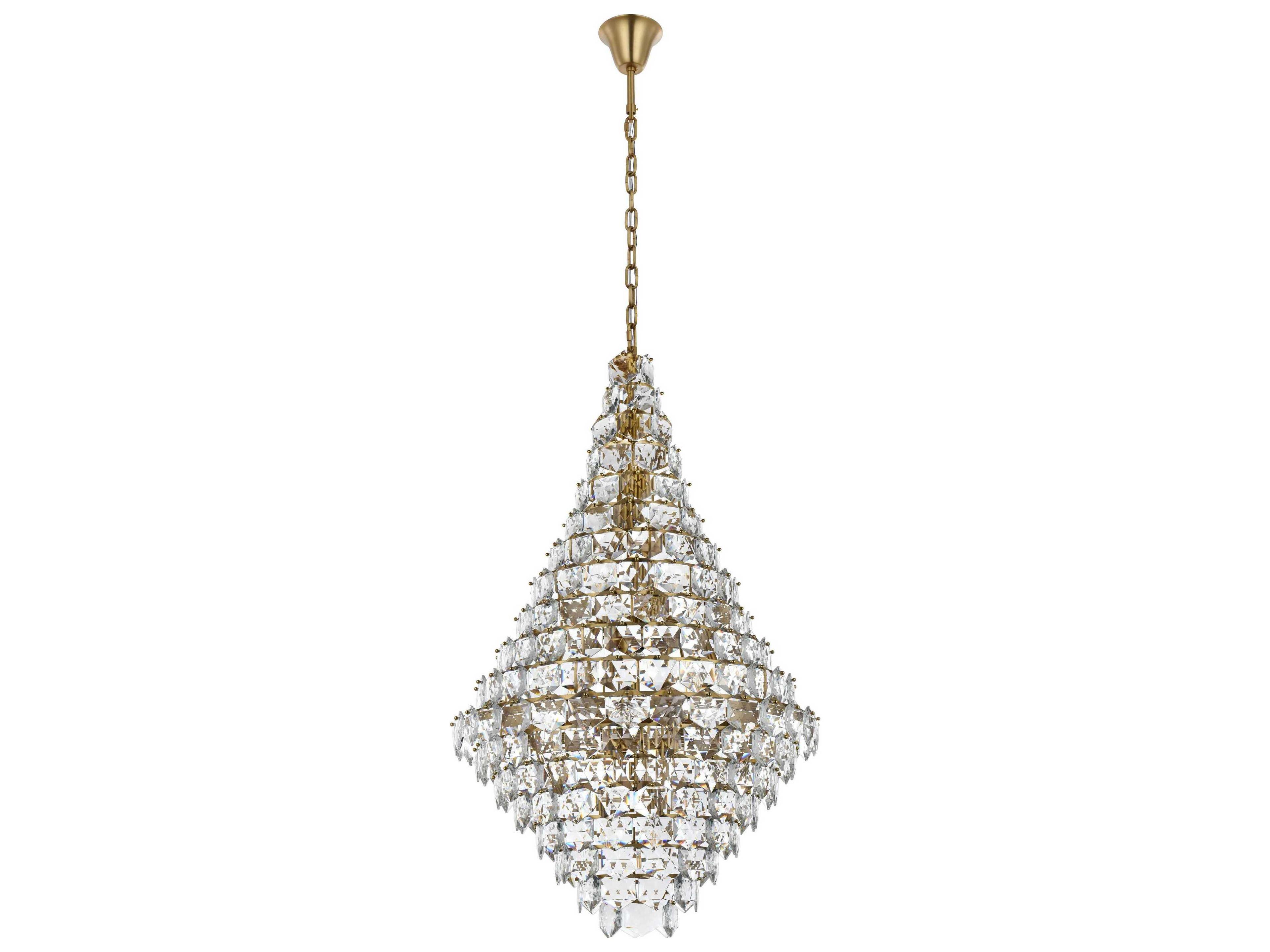 Elegant Lighting Adaline 38-Light Satin Gold Tiered Chandelier