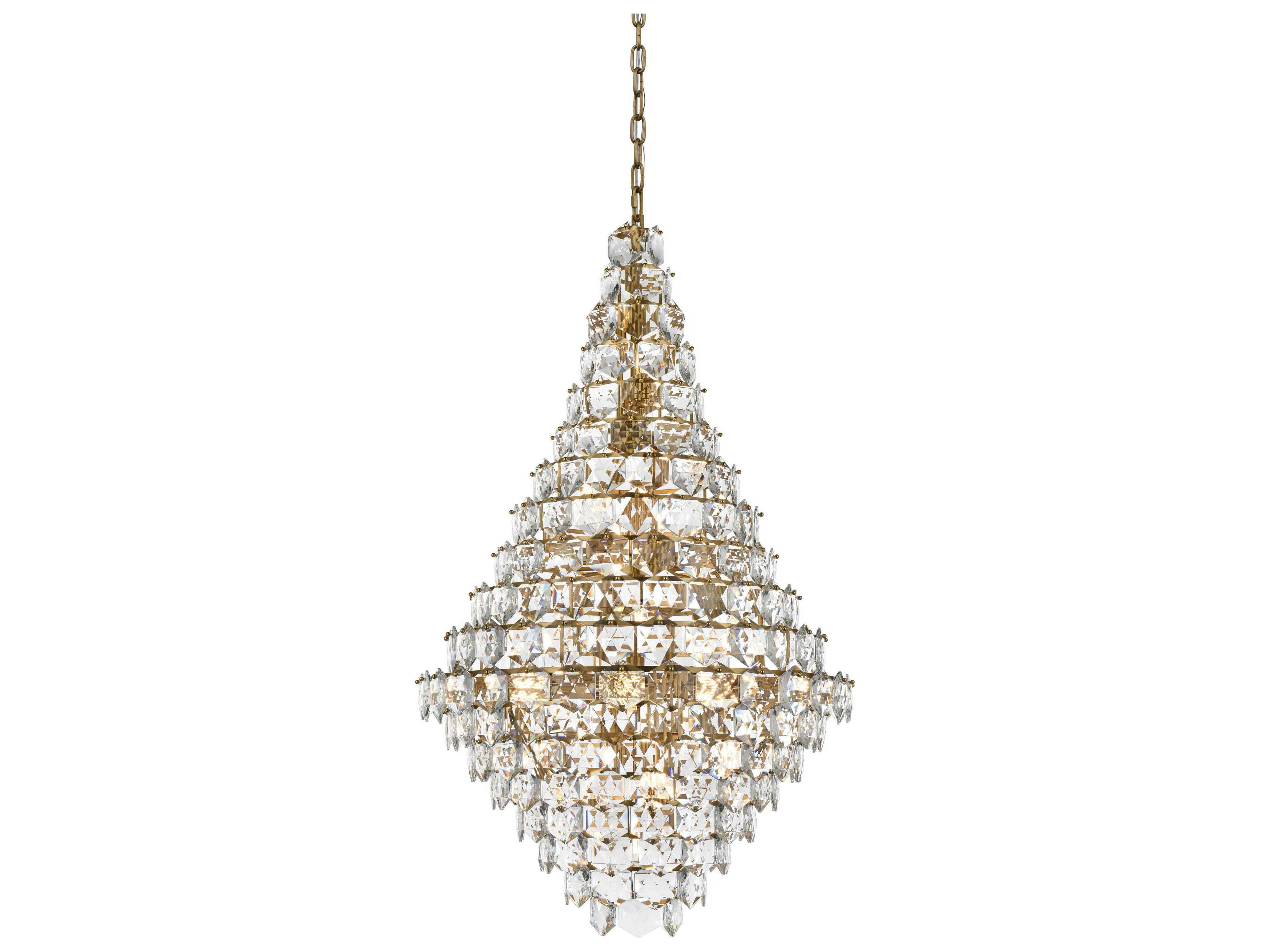 Elegant Lighting Adaline 38-Light Satin Gold Tiered Chandelier