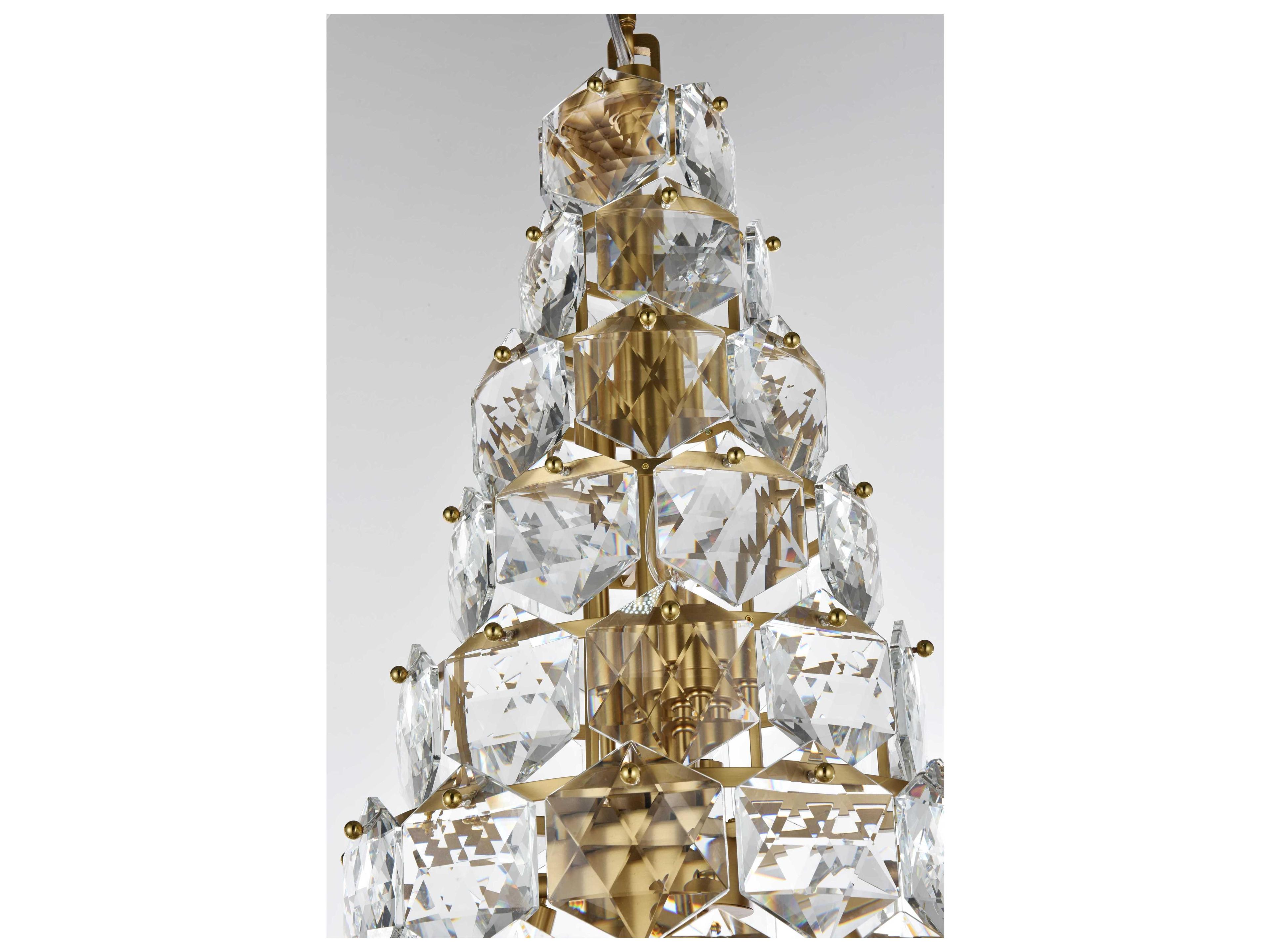 Elegant Lighting Adaline 38-Light Satin Gold Tiered Chandelier