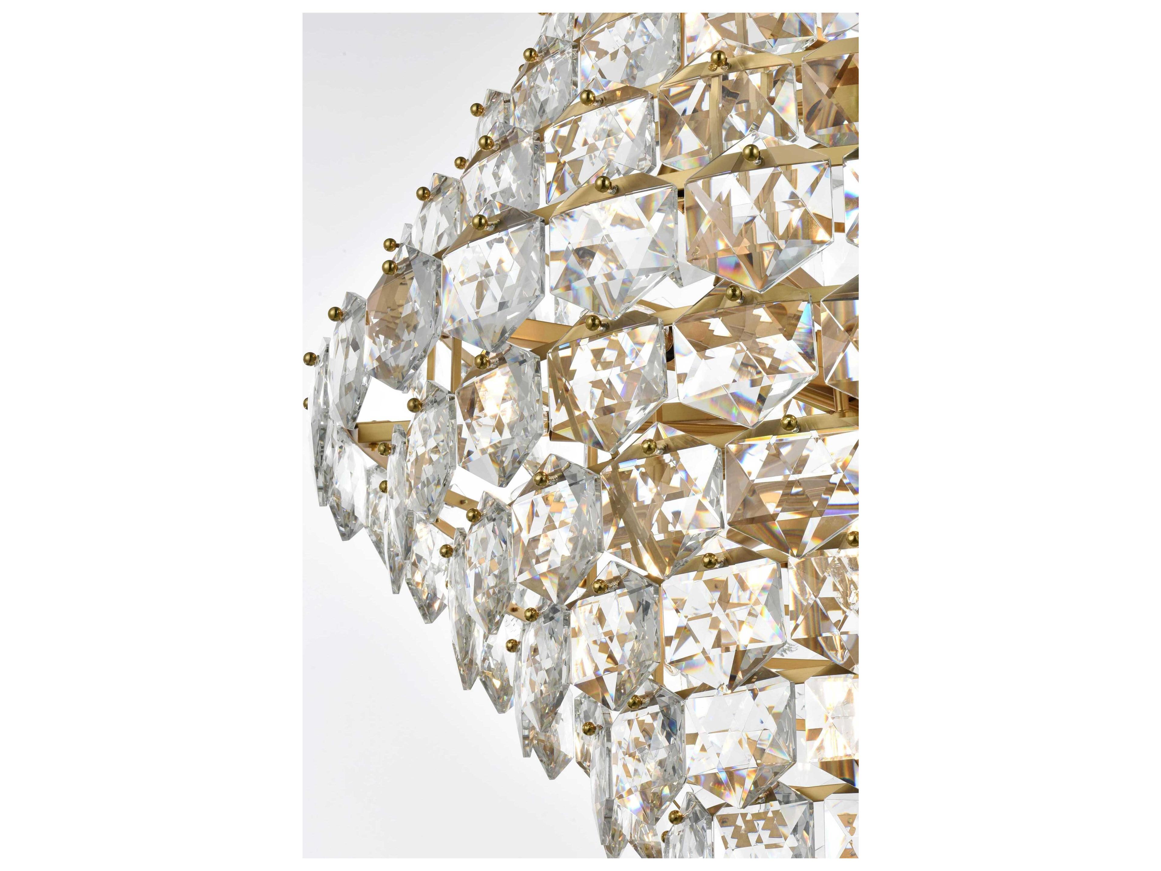 Elegant Lighting Adaline 38-Light Satin Gold Tiered Chandelier