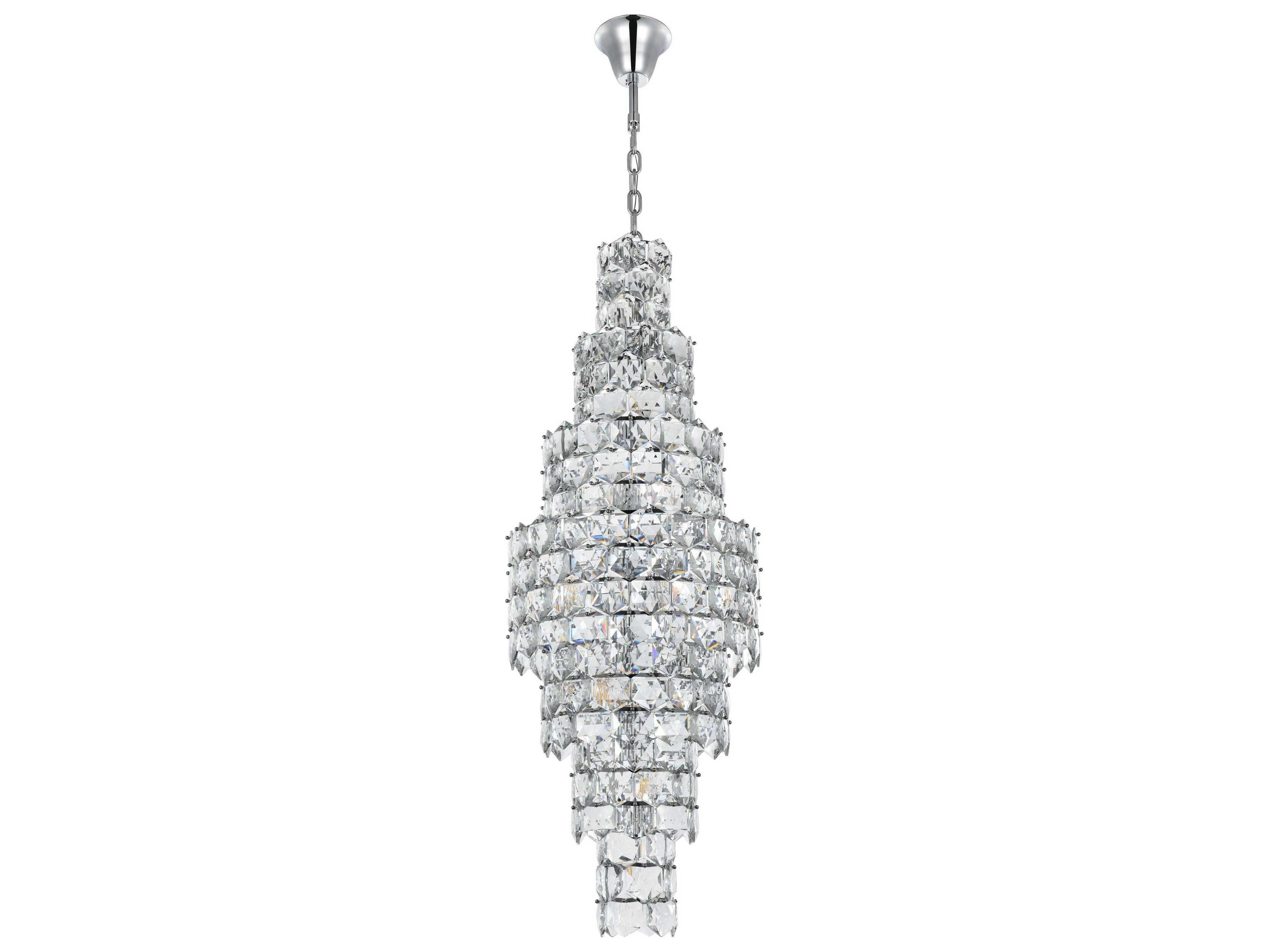 Elegant Lighting Adaline 26-Light Chrome Tiered Chandelier