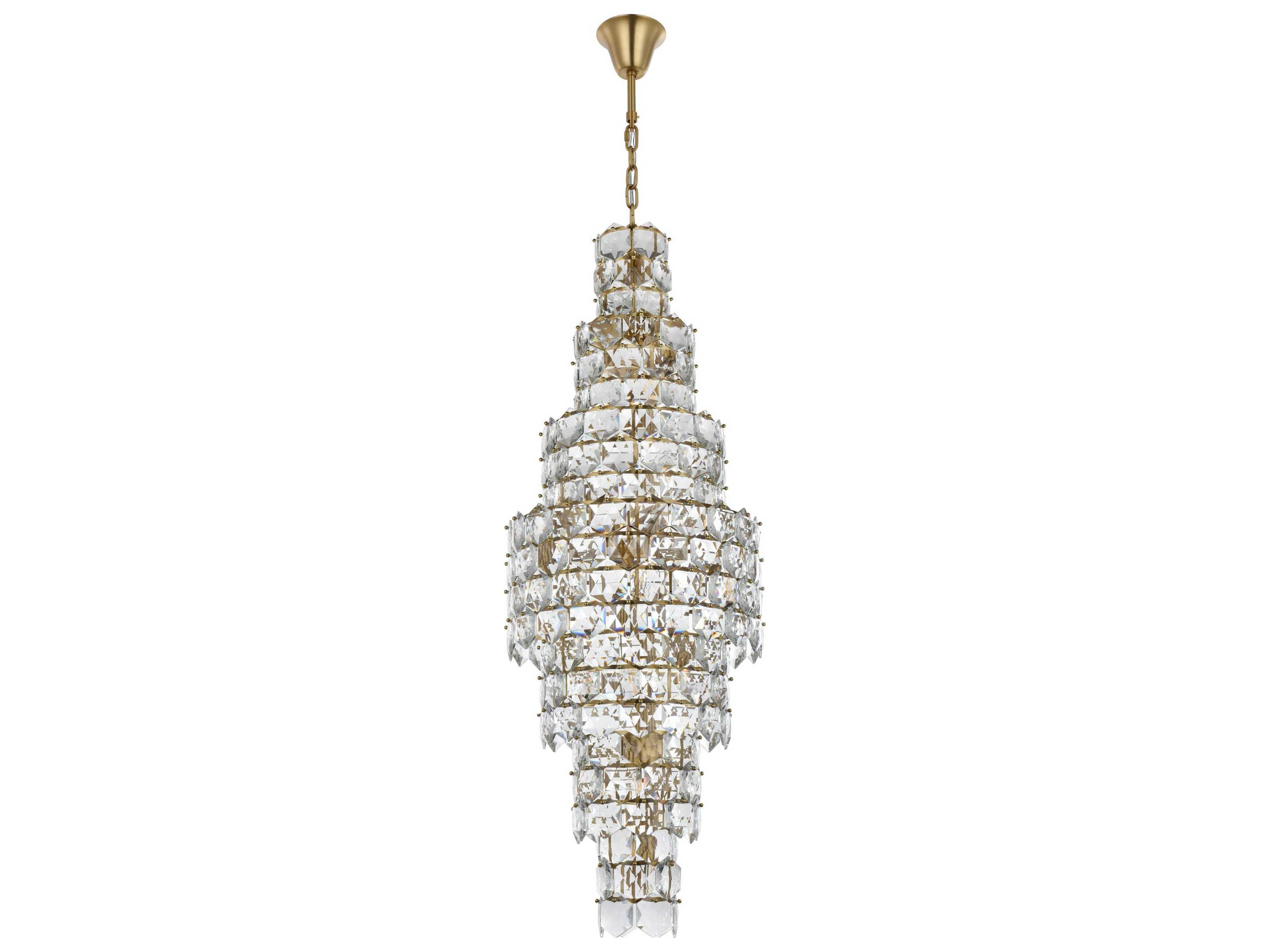 Elegant Lighting Adaline 26-Light Satin Gold Tiered Chandelier