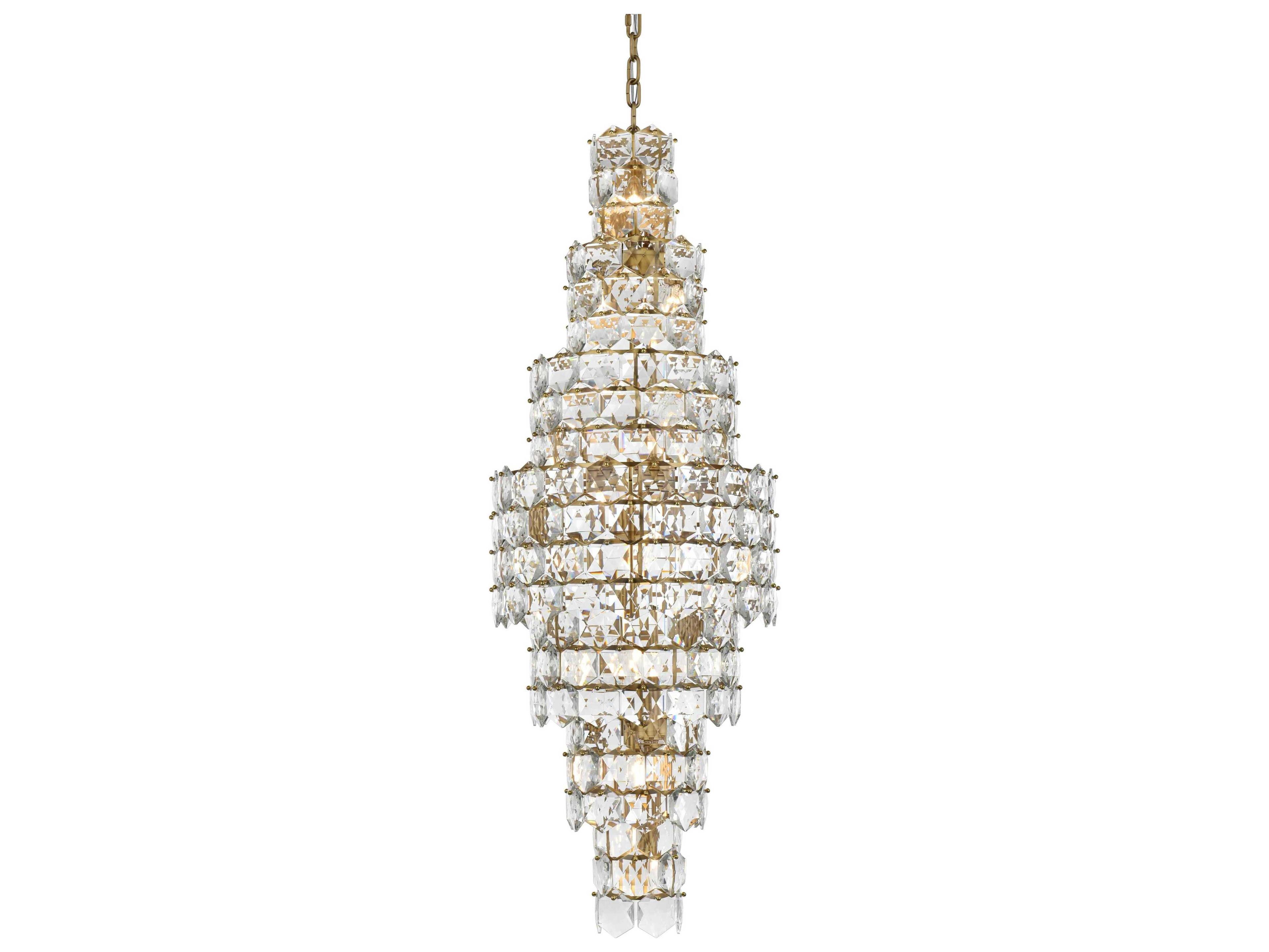Elegant Lighting Adaline 26-Light Satin Gold Tiered Chandelier