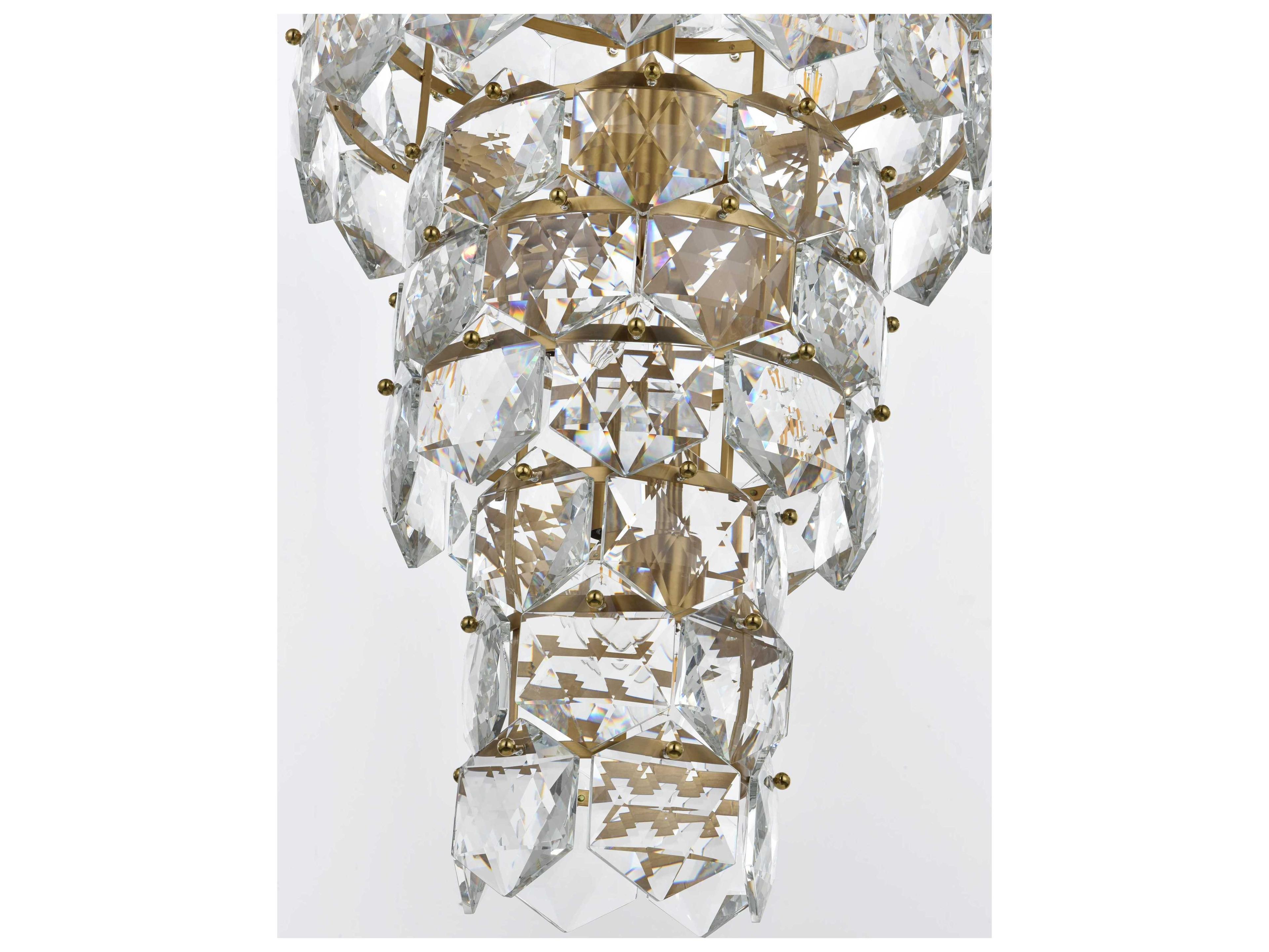 Elegant Lighting Adaline 26-Light Satin Gold Tiered Chandelier