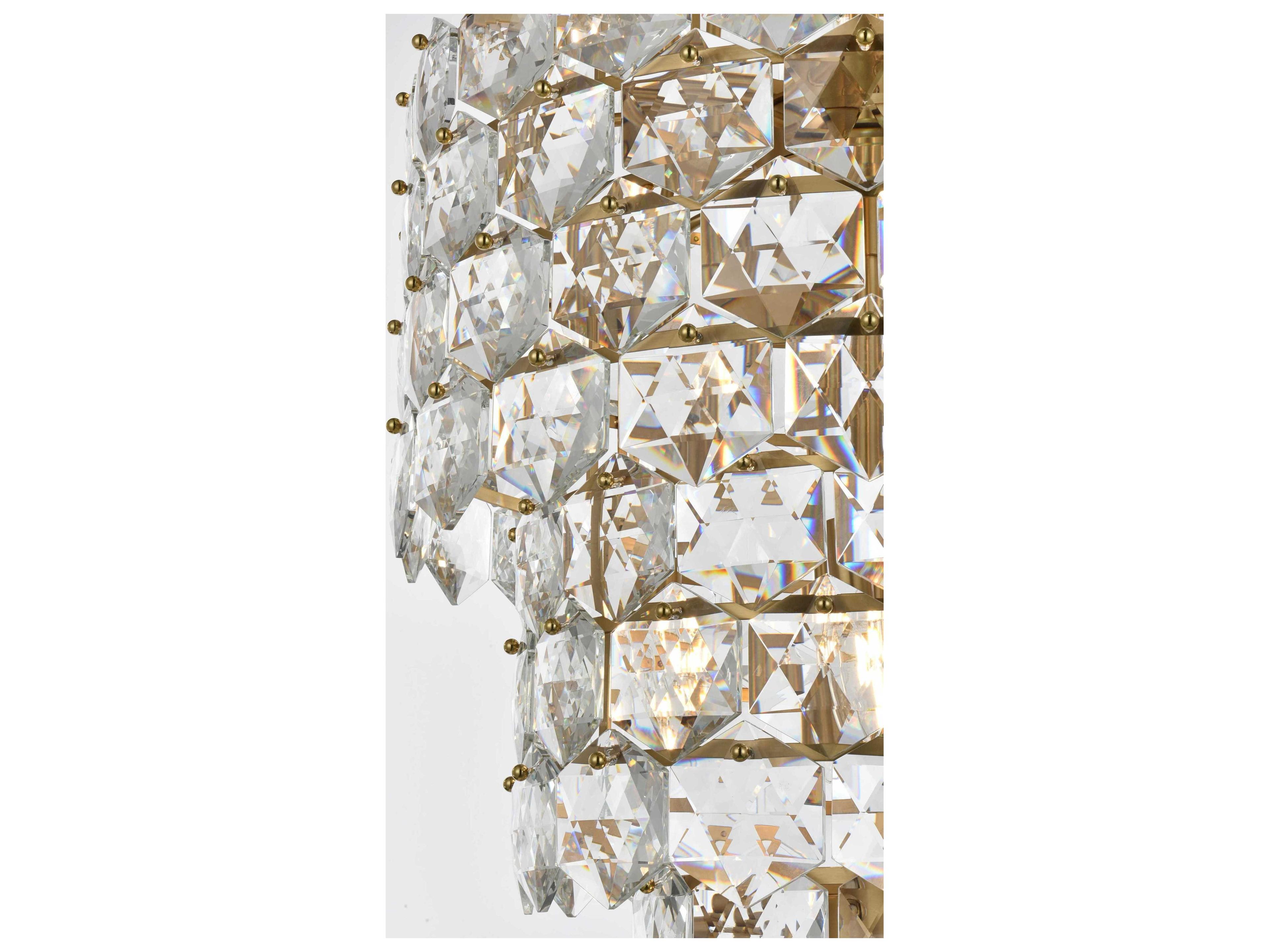 Elegant Lighting Adaline 26-Light Satin Gold Tiered Chandelier