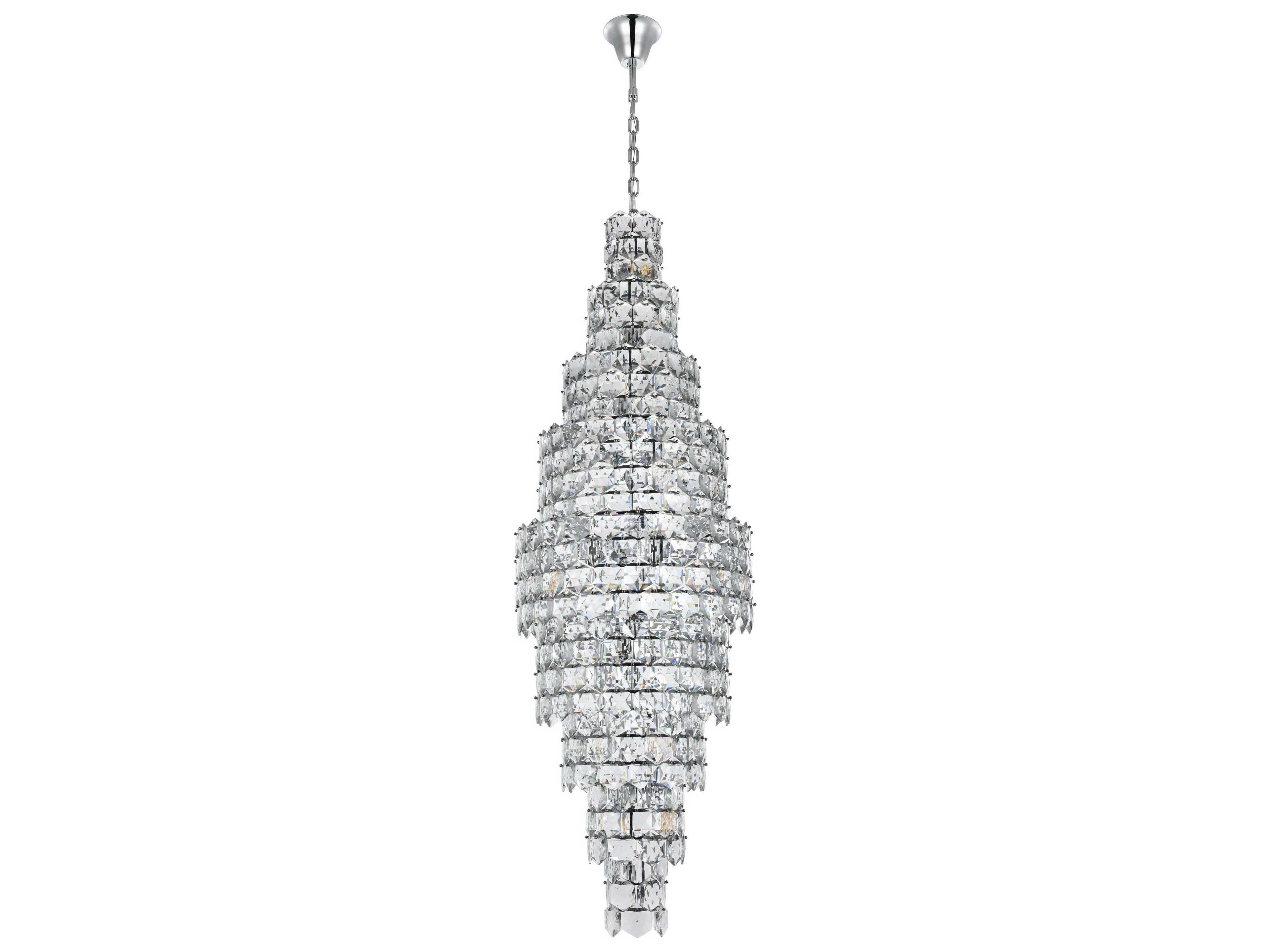 Elegant Lighting Adaline 41-Light Chrome Tiered Chandelier