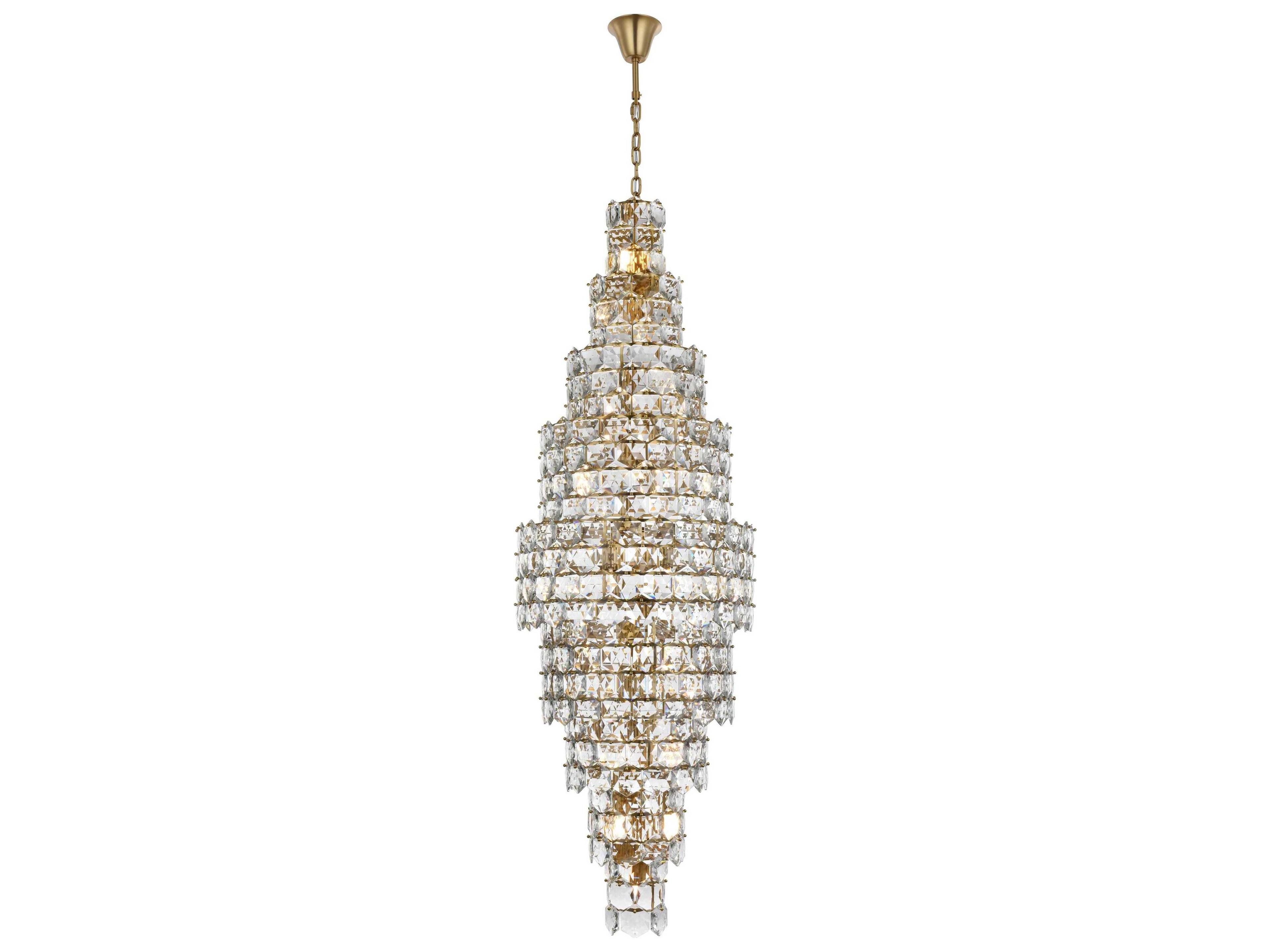 Elegant Lighting Adaline 41-Light Satin Gold Tiered Chandelier