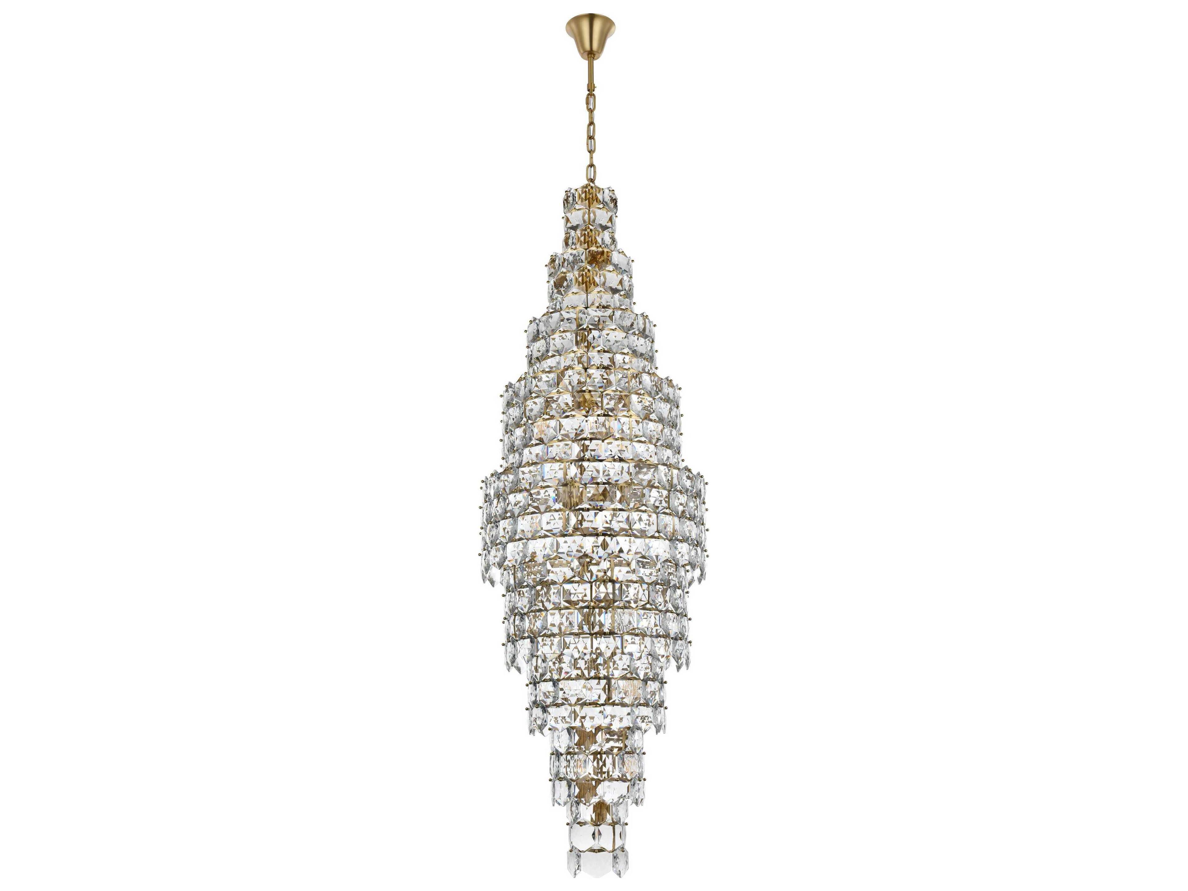 Elegant Lighting Adaline 41-Light Satin Gold Tiered Chandelier