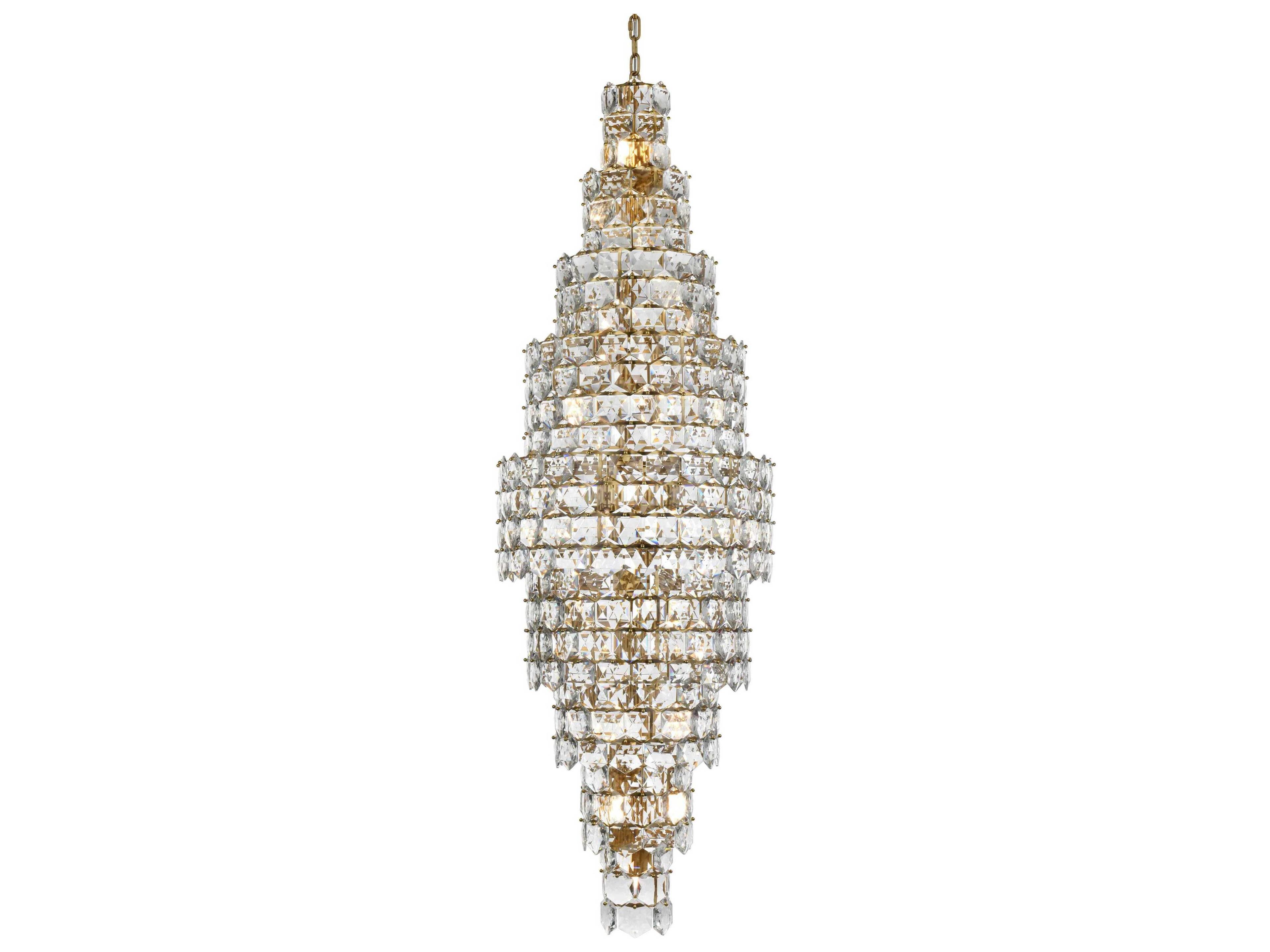 Elegant Lighting Adaline 41-Light Satin Gold Tiered Chandelier