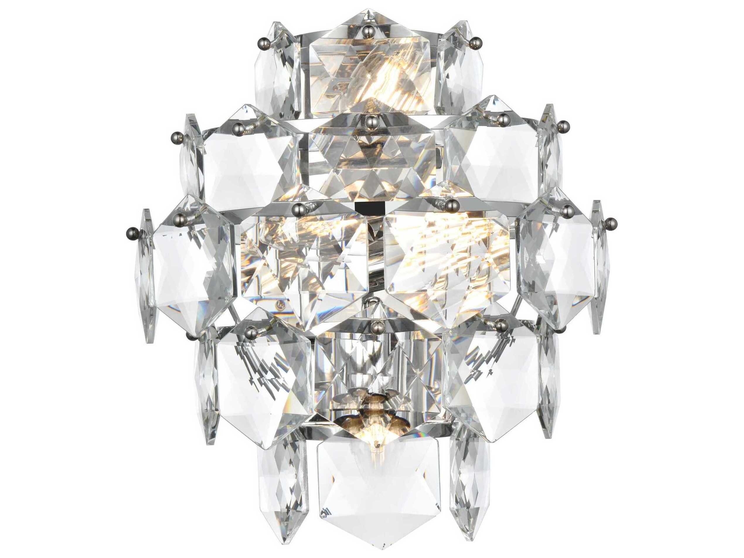 Elegant Lighting Adaline 4-Light Chrome Gray Wall Sconce