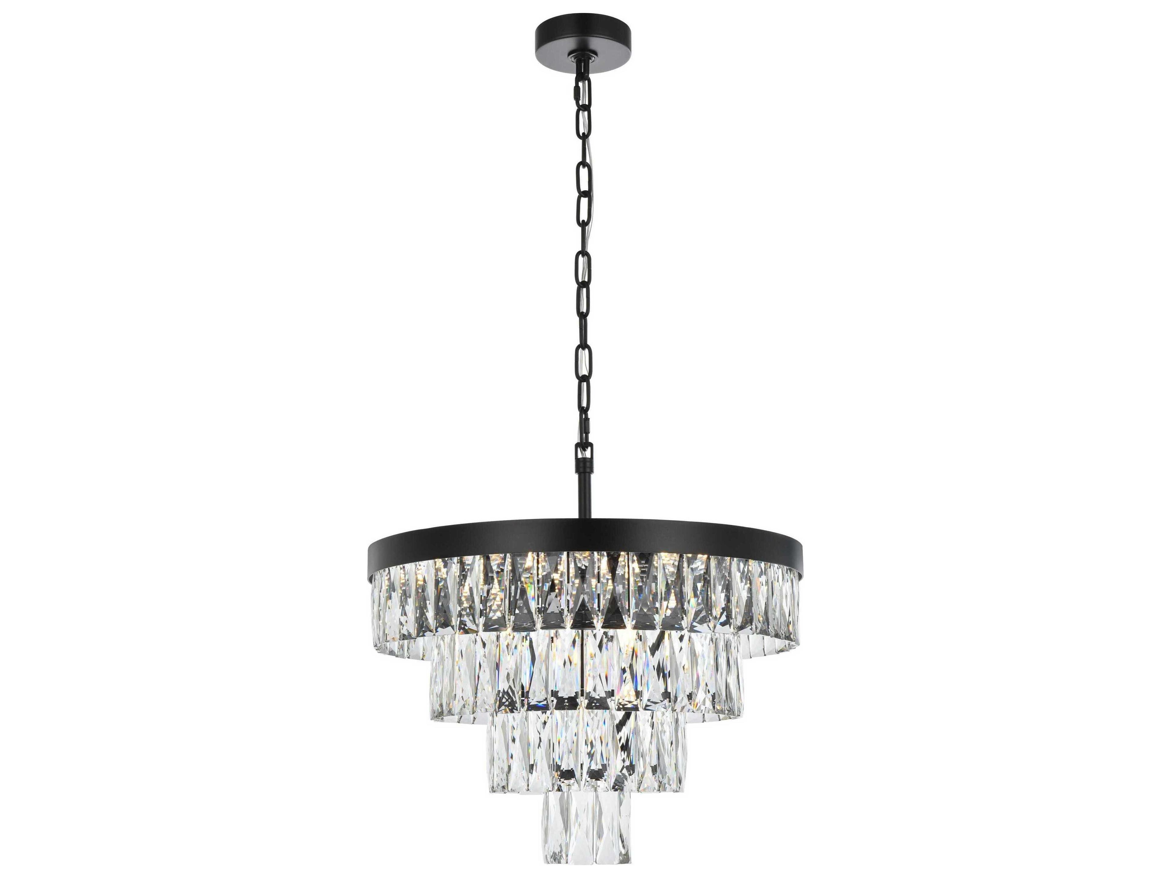 Elegant Lighting Josephine 10-Light Black Tiered Chandelier