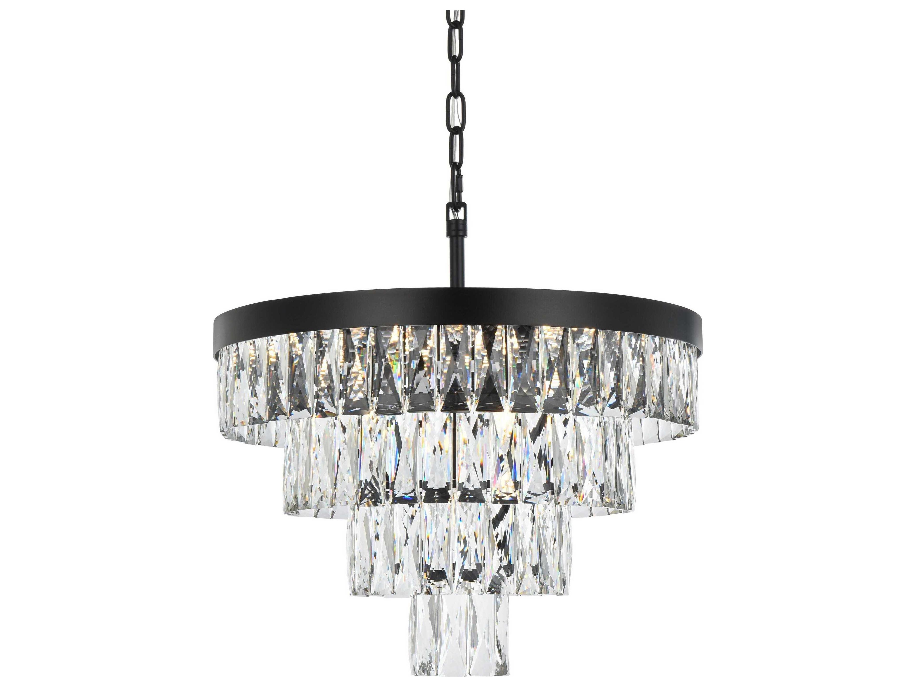 Elegant Lighting Josephine 10-Light Black Tiered Chandelier