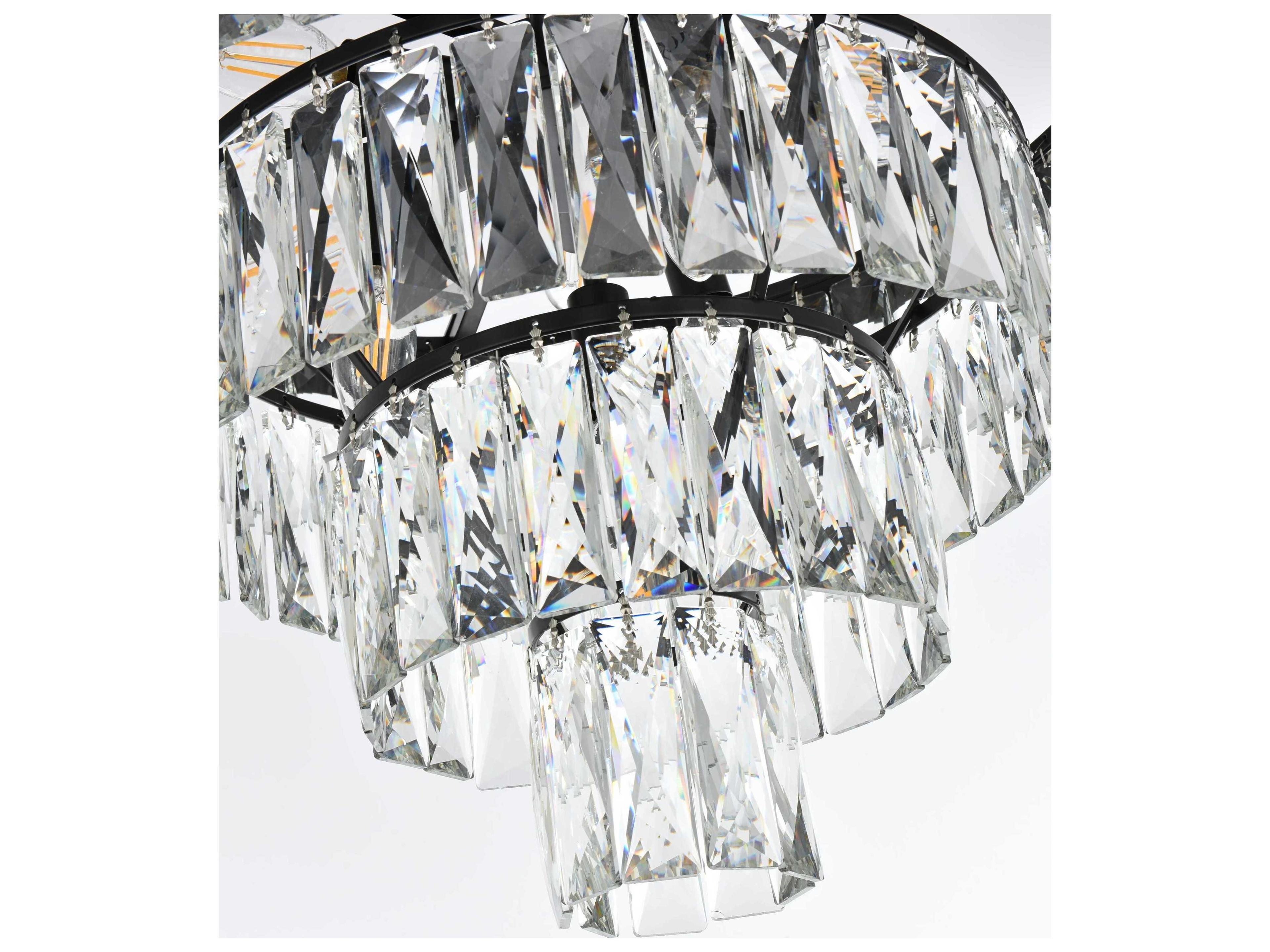 Elegant Lighting Josephine 10-Light Black Tiered Chandelier