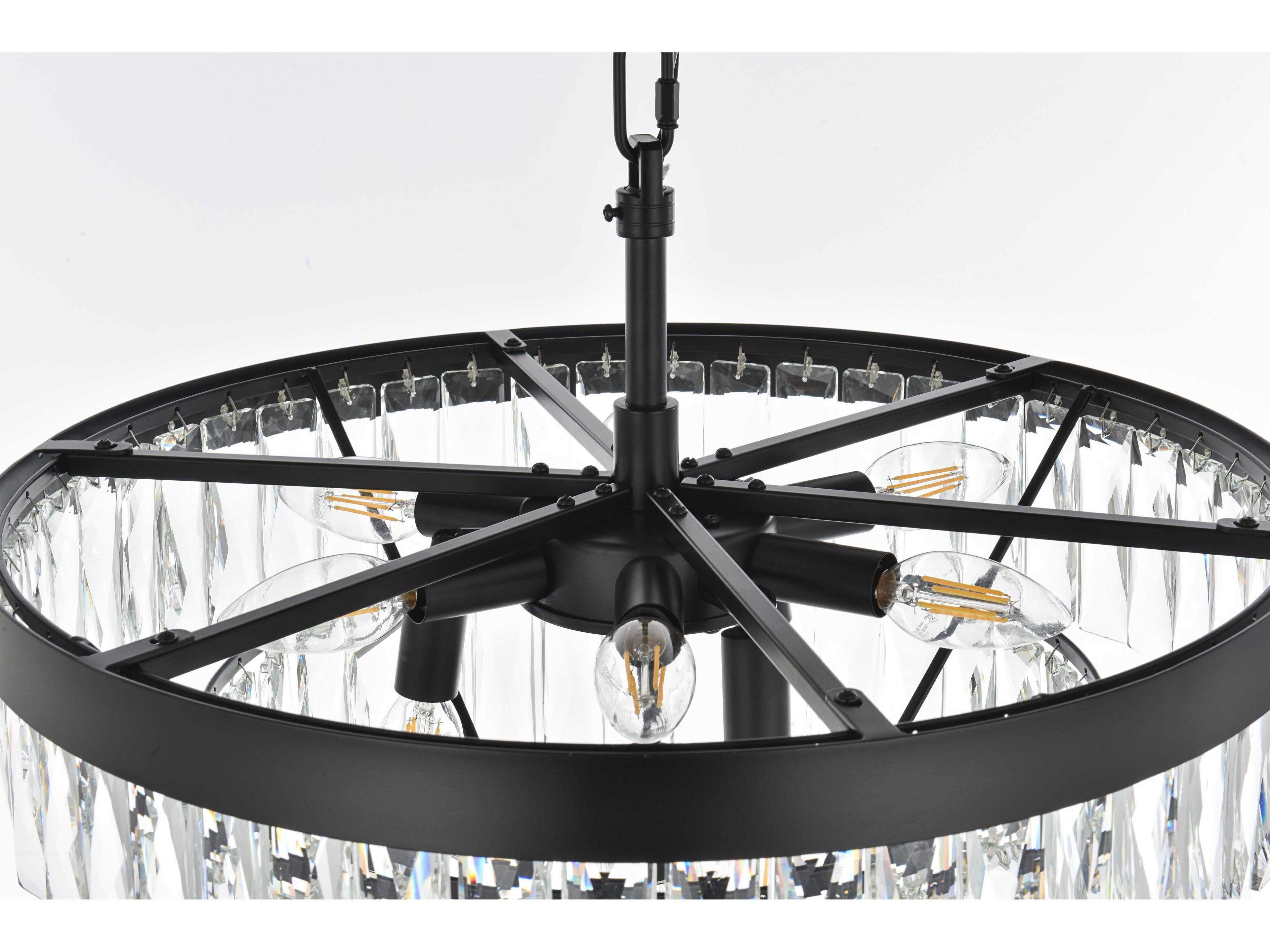 Elegant Lighting Josephine 10-Light Black Tiered Chandelier