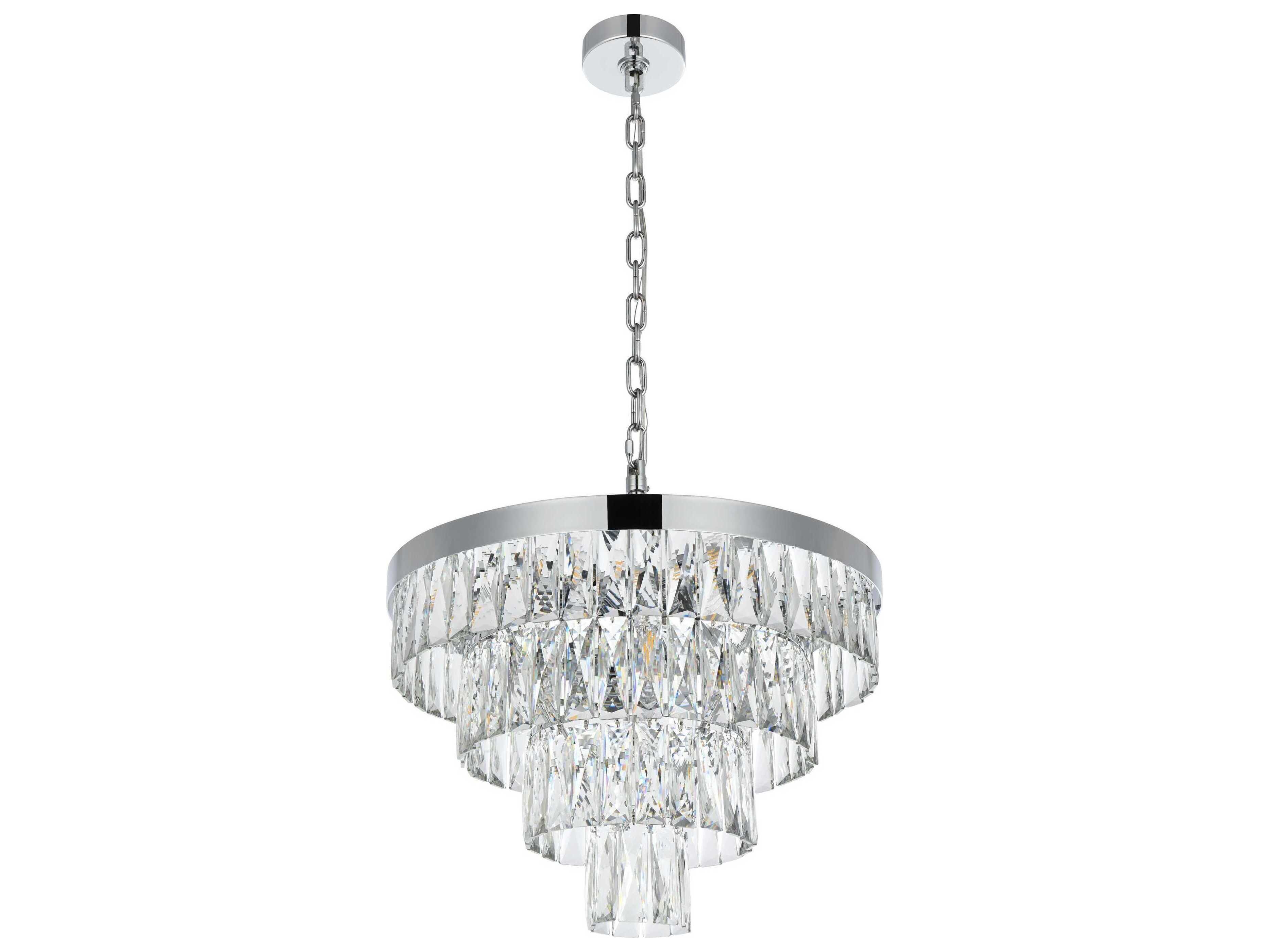 Elegant Lighting Josephine 10-Light Chrome Tiered Chandelier