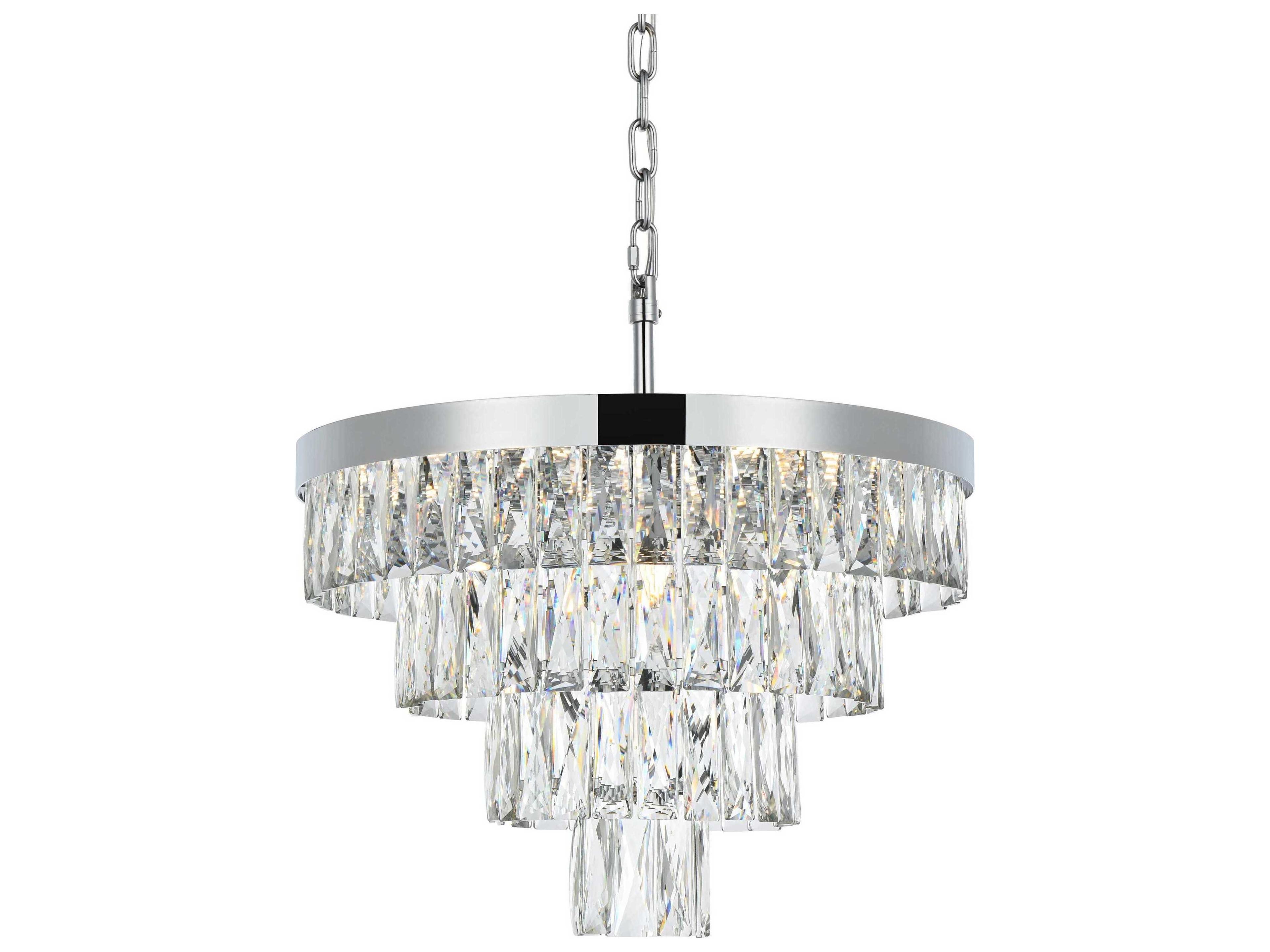 Elegant Lighting Josephine 10-Light Chrome Tiered Chandelier