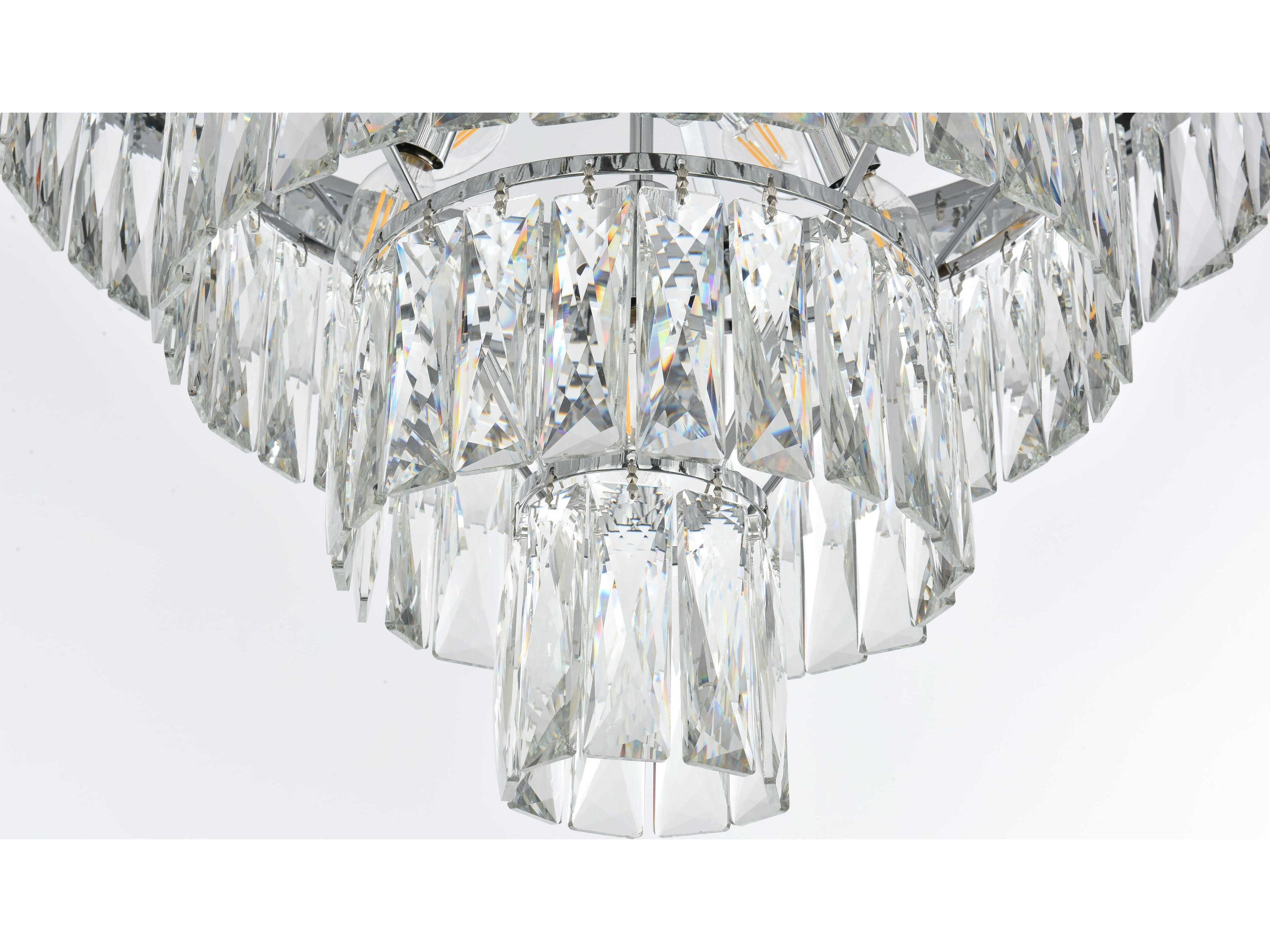 Elegant Lighting Josephine 10-Light Chrome Tiered Chandelier