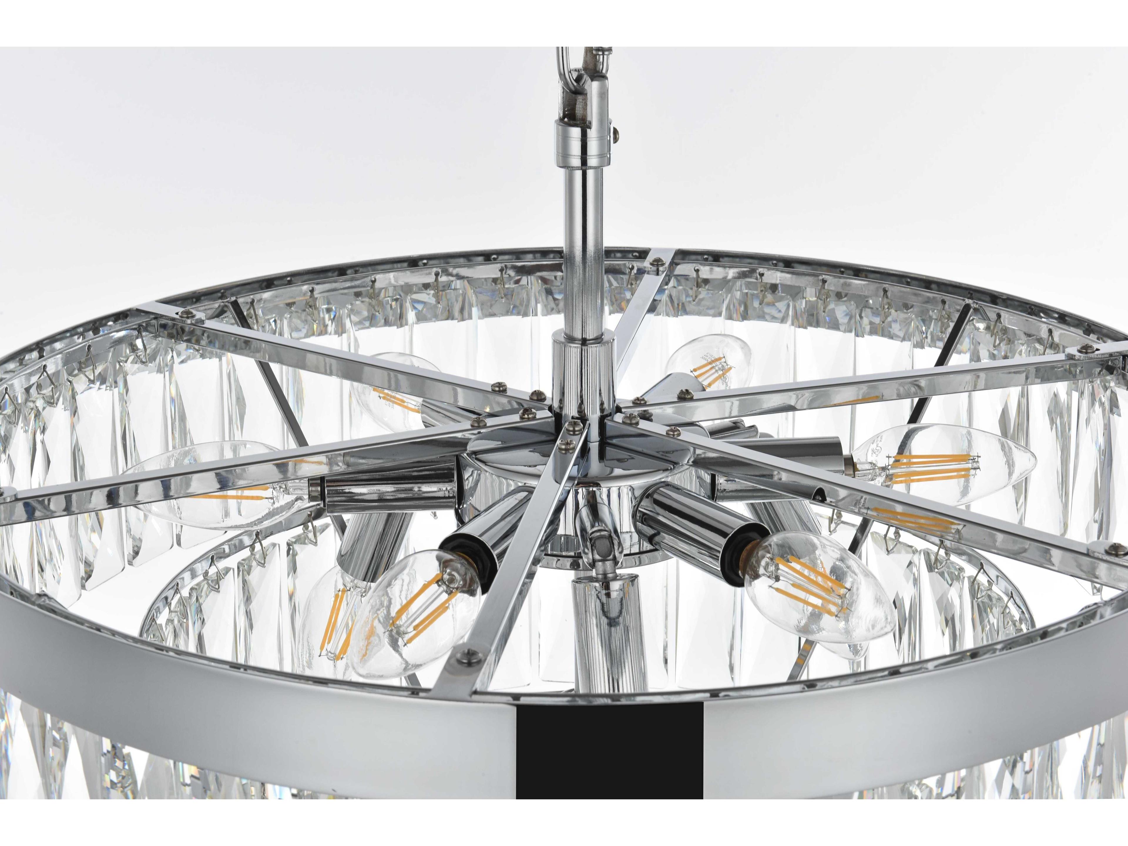 Elegant Lighting Josephine 10-Light Chrome Tiered Chandelier