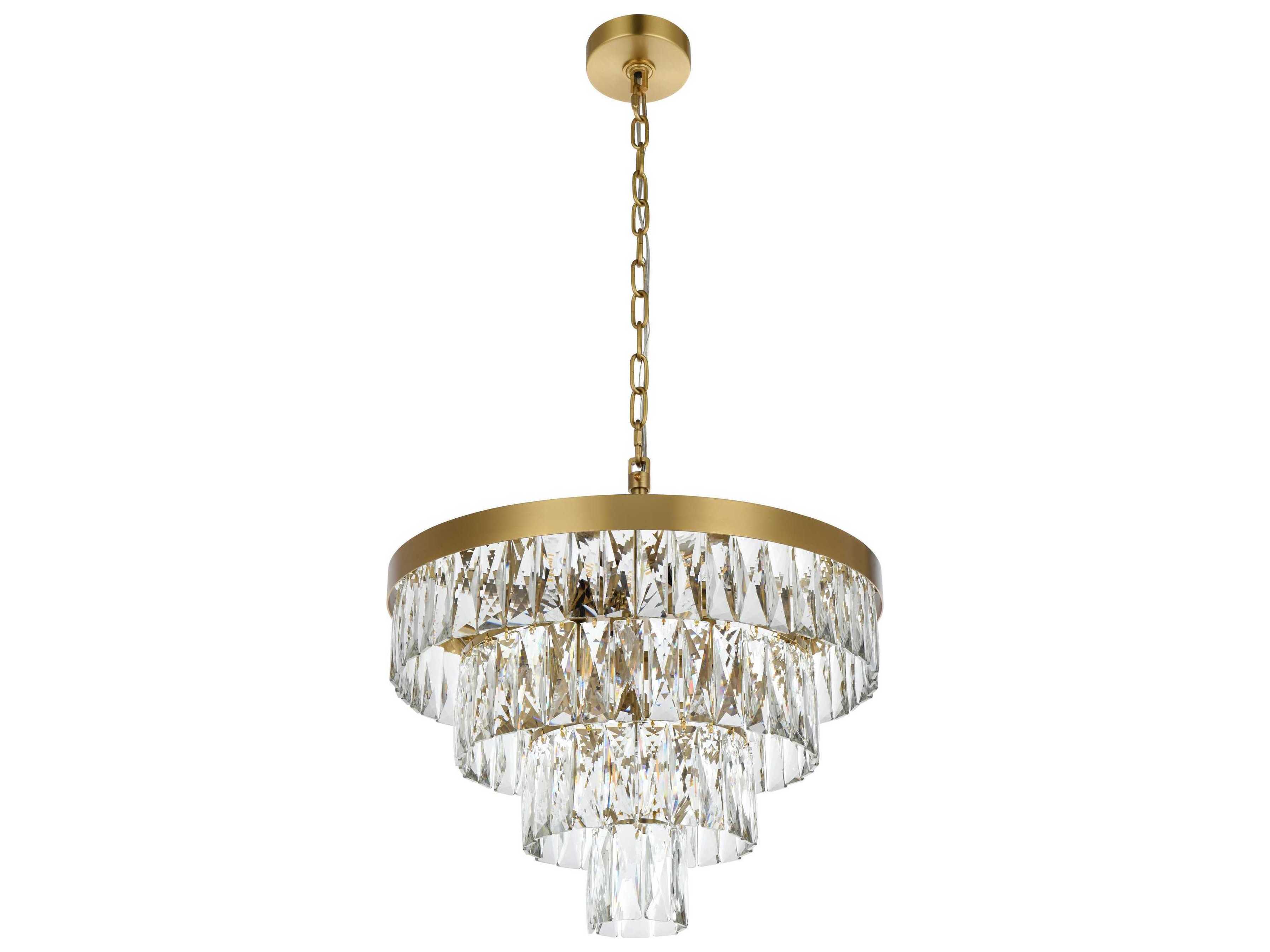 Elegant Lighting Josephine 10-Light Satin Gold Tiered Chandelier