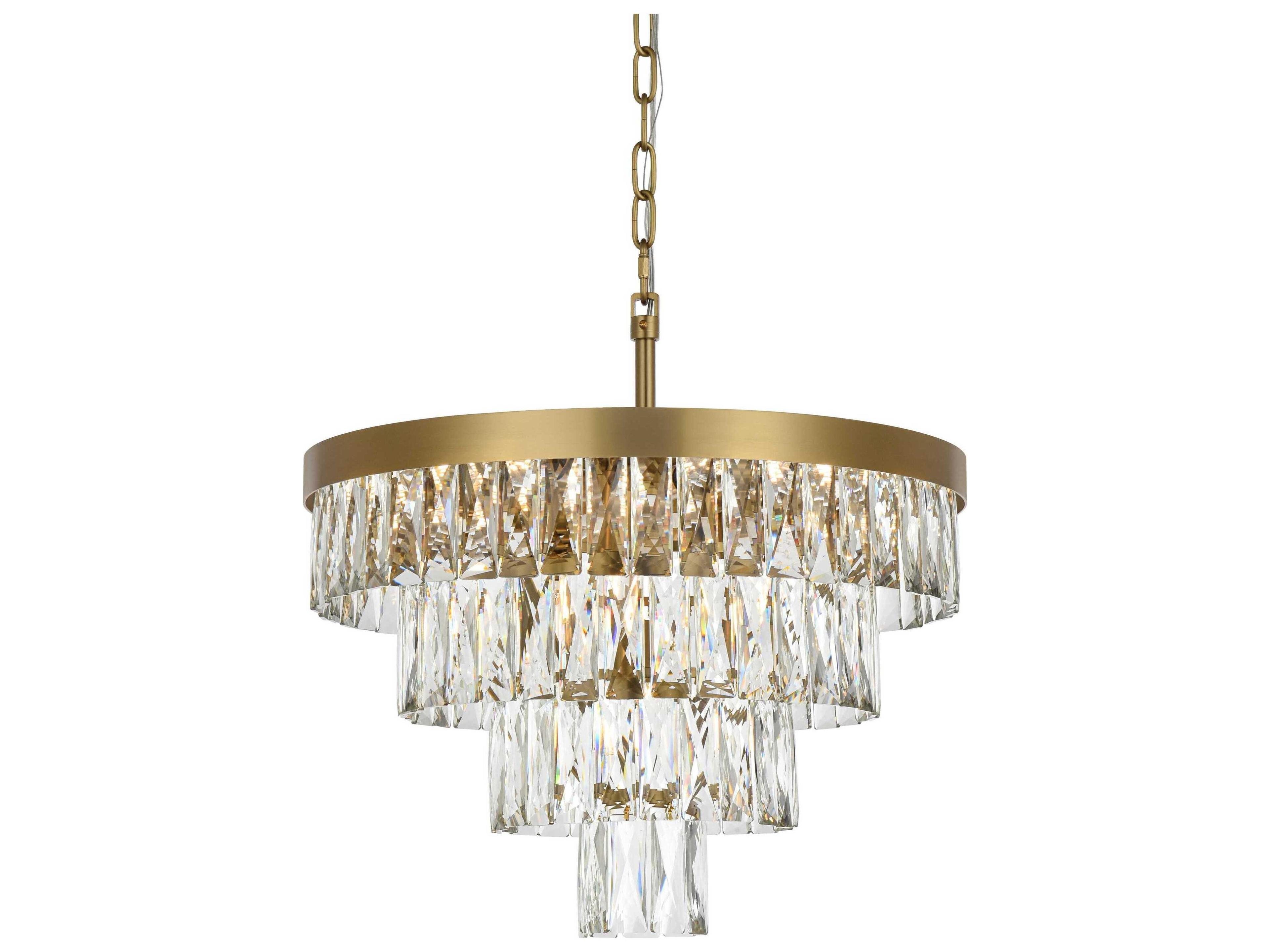 Elegant Lighting Josephine 10-Light Satin Gold Tiered Chandelier