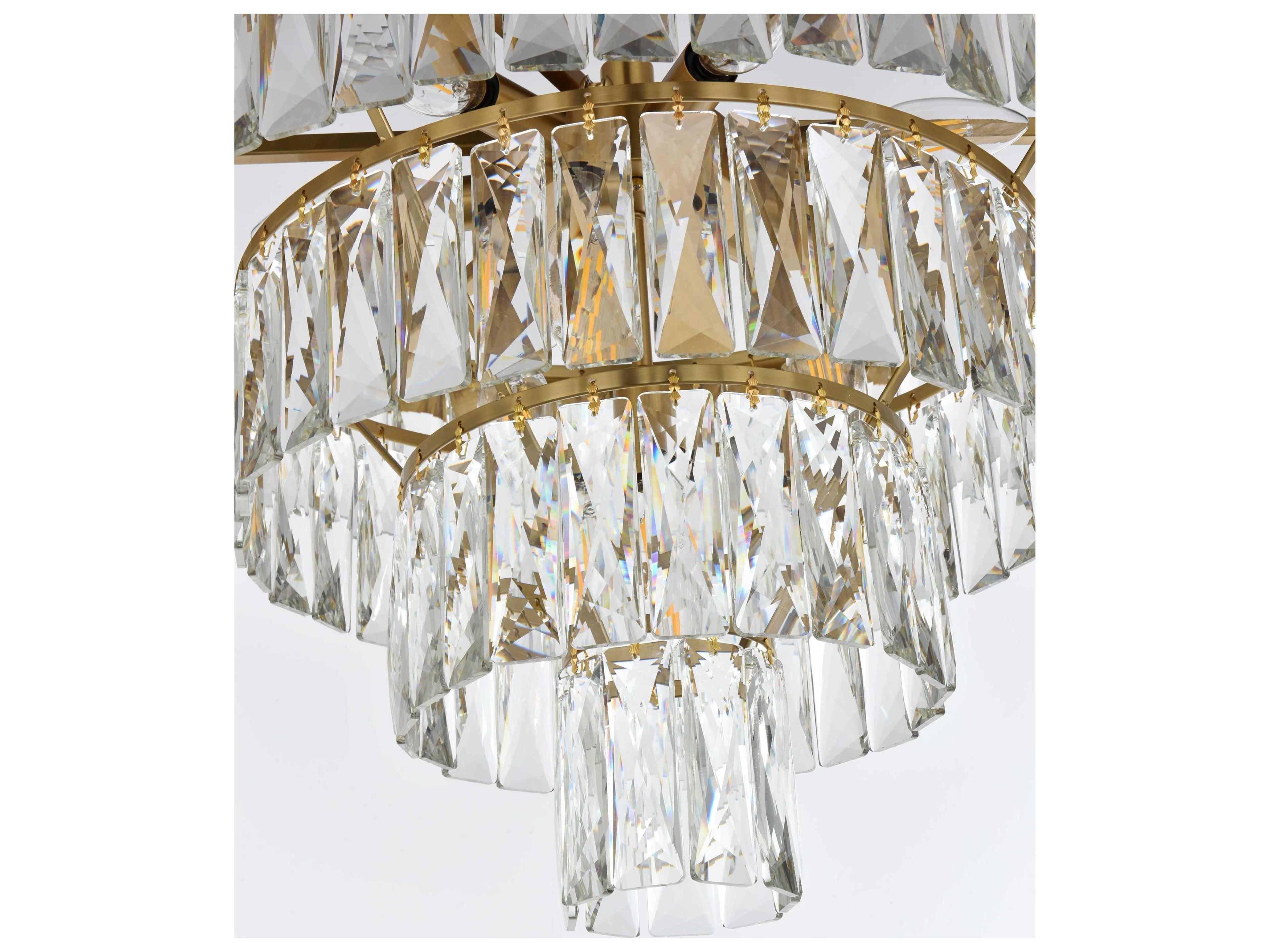Elegant Lighting Josephine 10-Light Satin Gold Tiered Chandelier