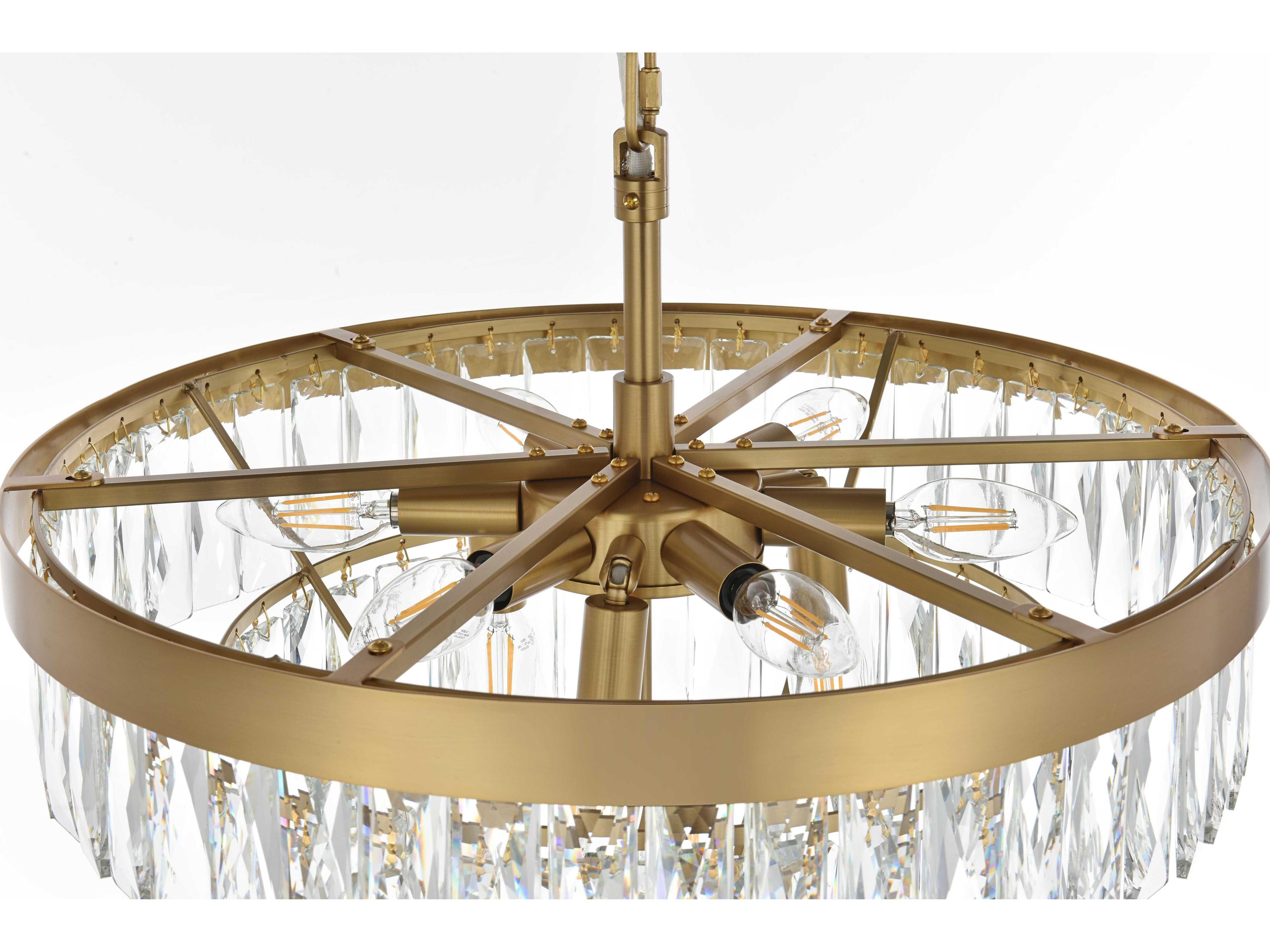 Elegant Lighting Josephine 10-Light Satin Gold Tiered Chandelier