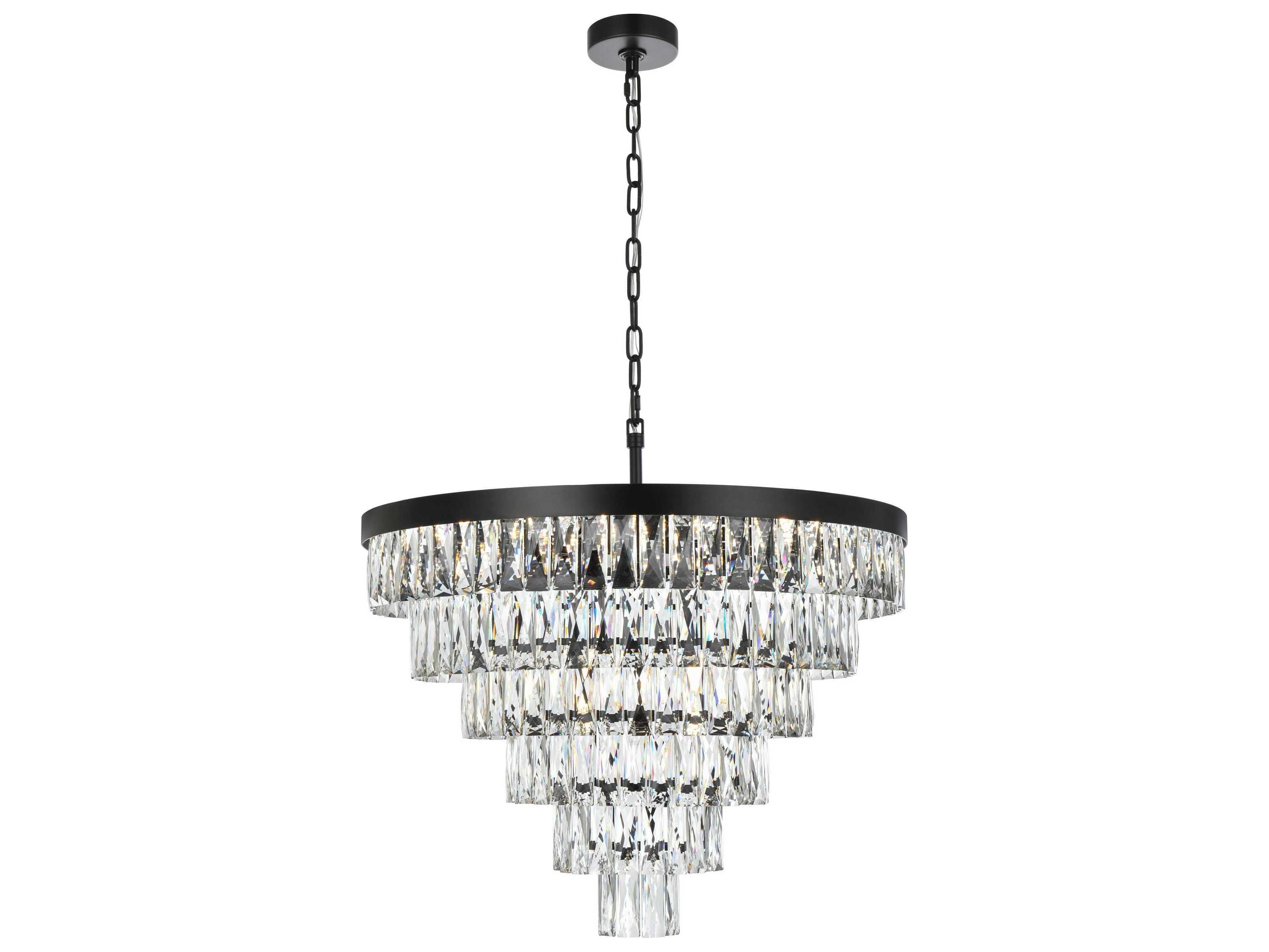 Elegant Lighting Josephine 13-Light Black Tiered Chandelier
