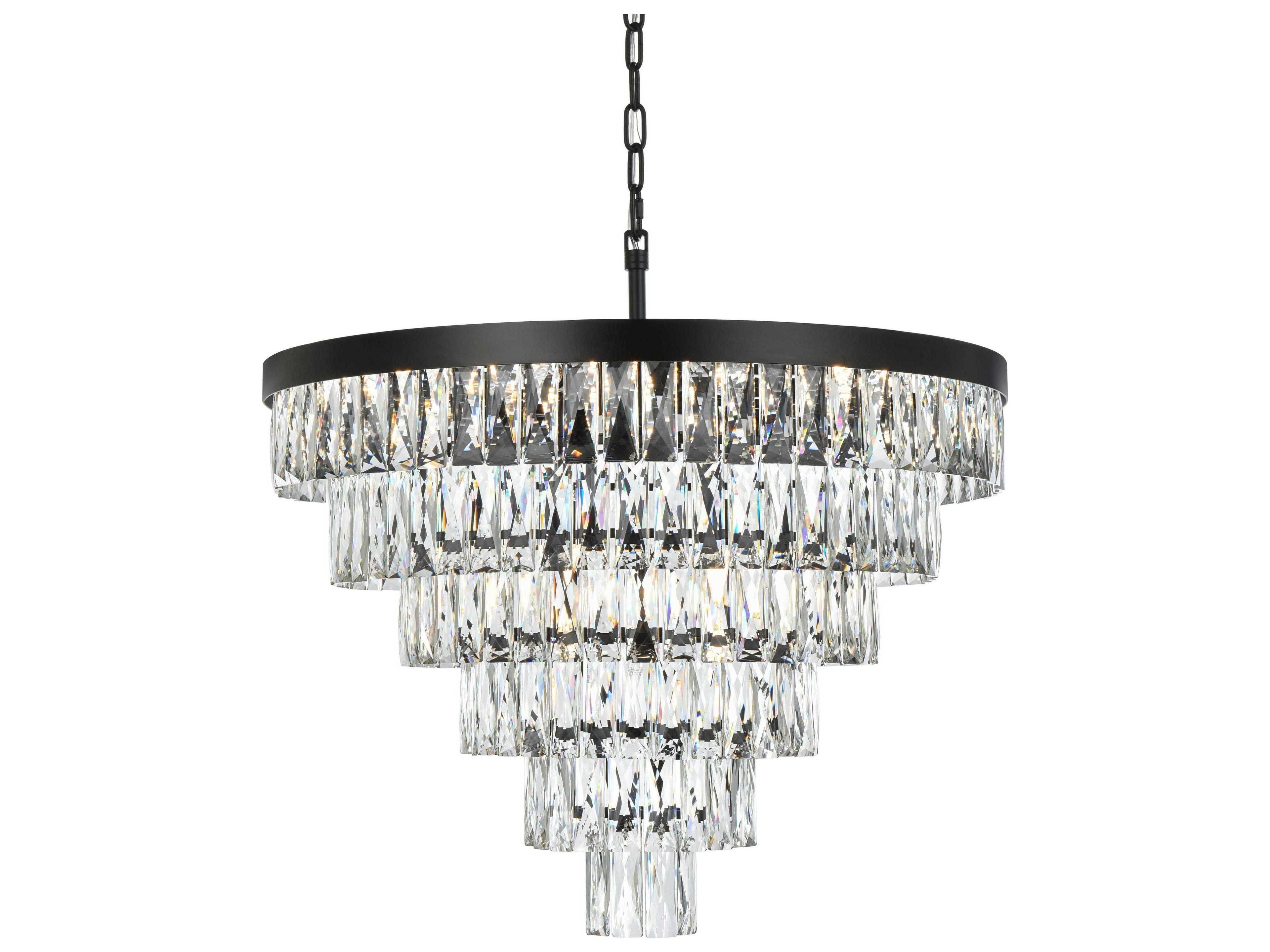 Elegant Lighting Josephine 13-Light Black Tiered Chandelier