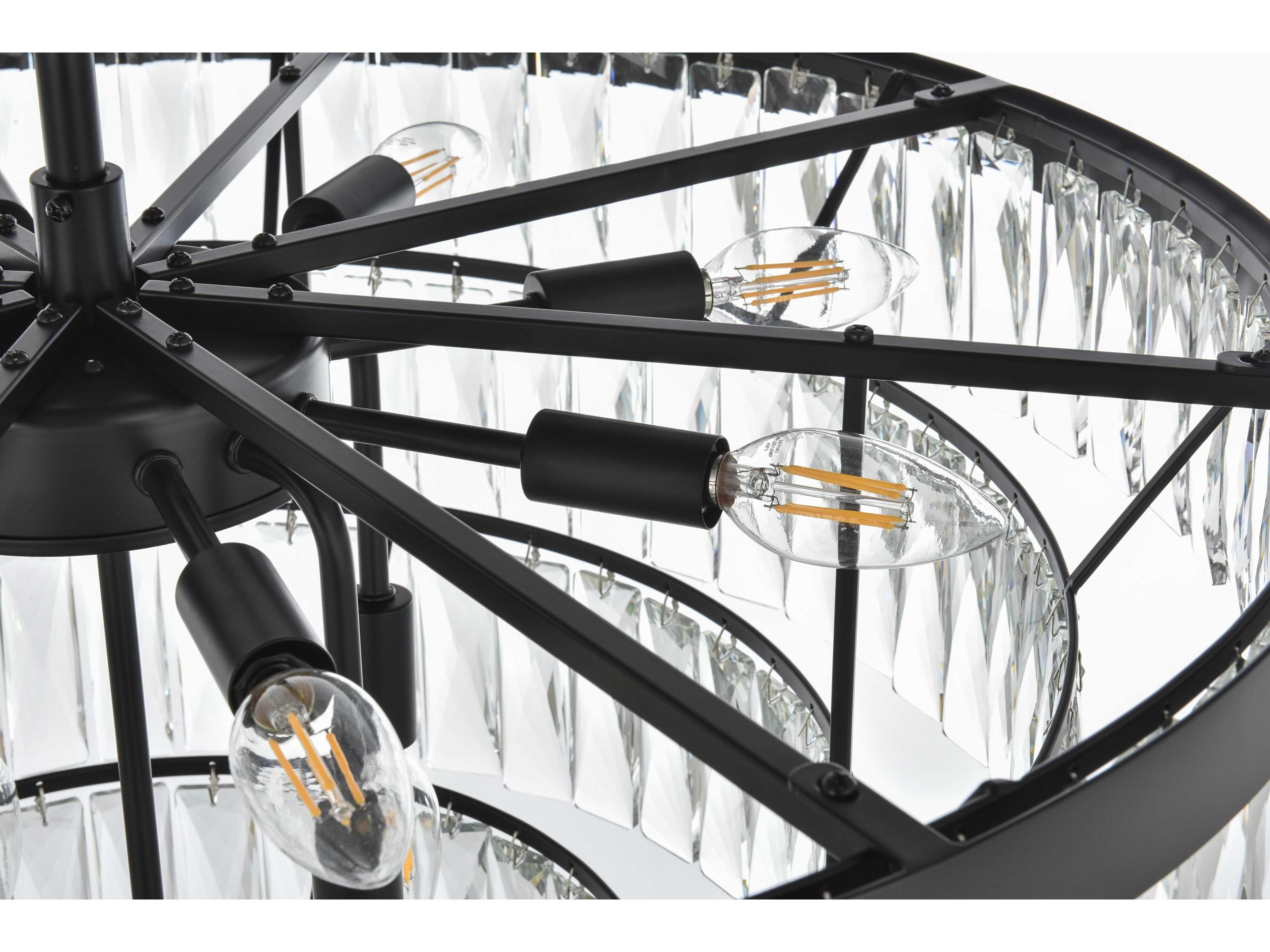 Elegant Lighting Josephine 13-Light Black Tiered Chandelier