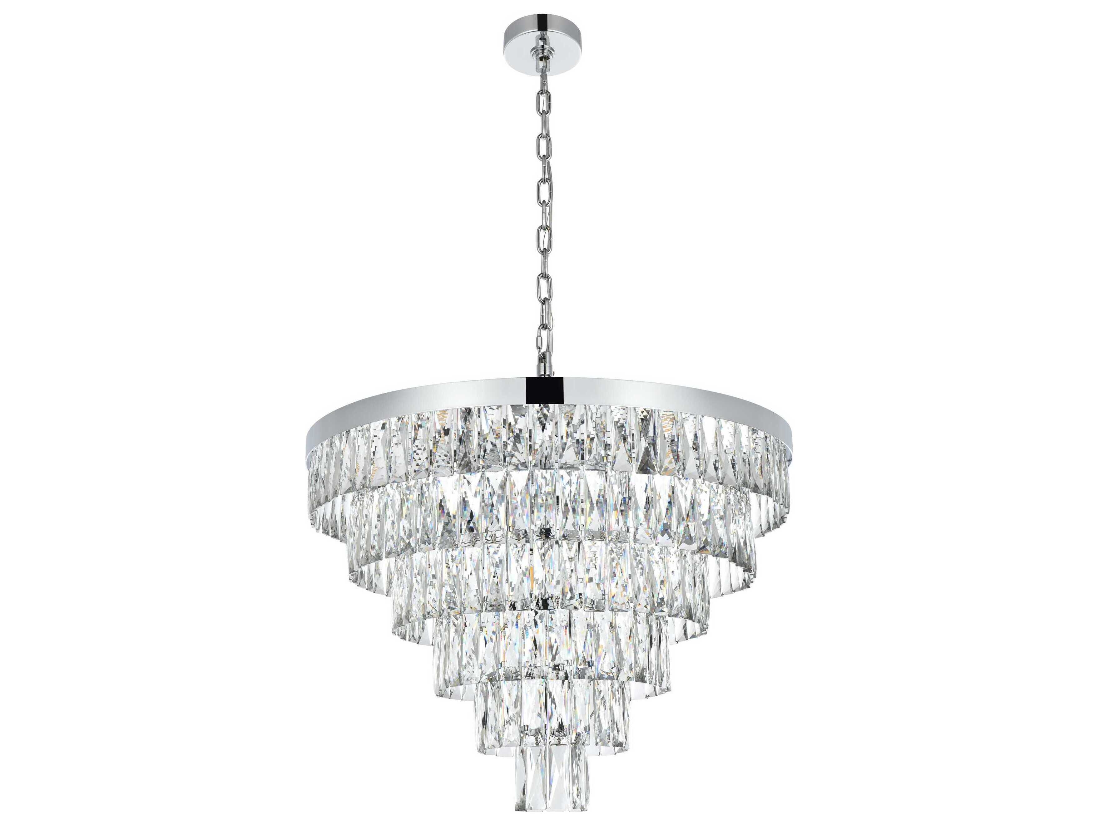 Elegant Lighting Josephine 13-Light Chrome Tiered Chandelier