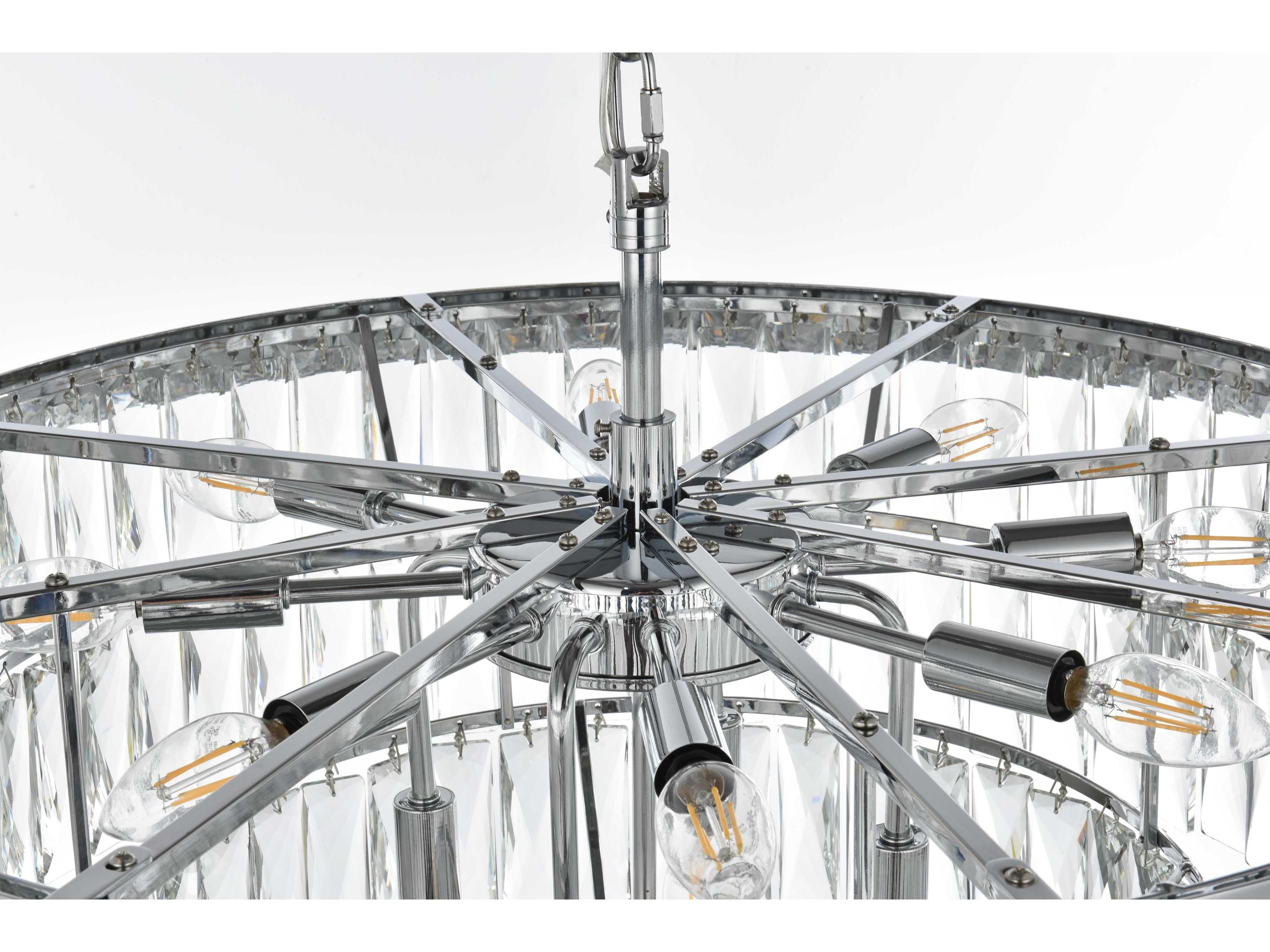 Elegant Lighting Josephine 13-Light Chrome Tiered Chandelier