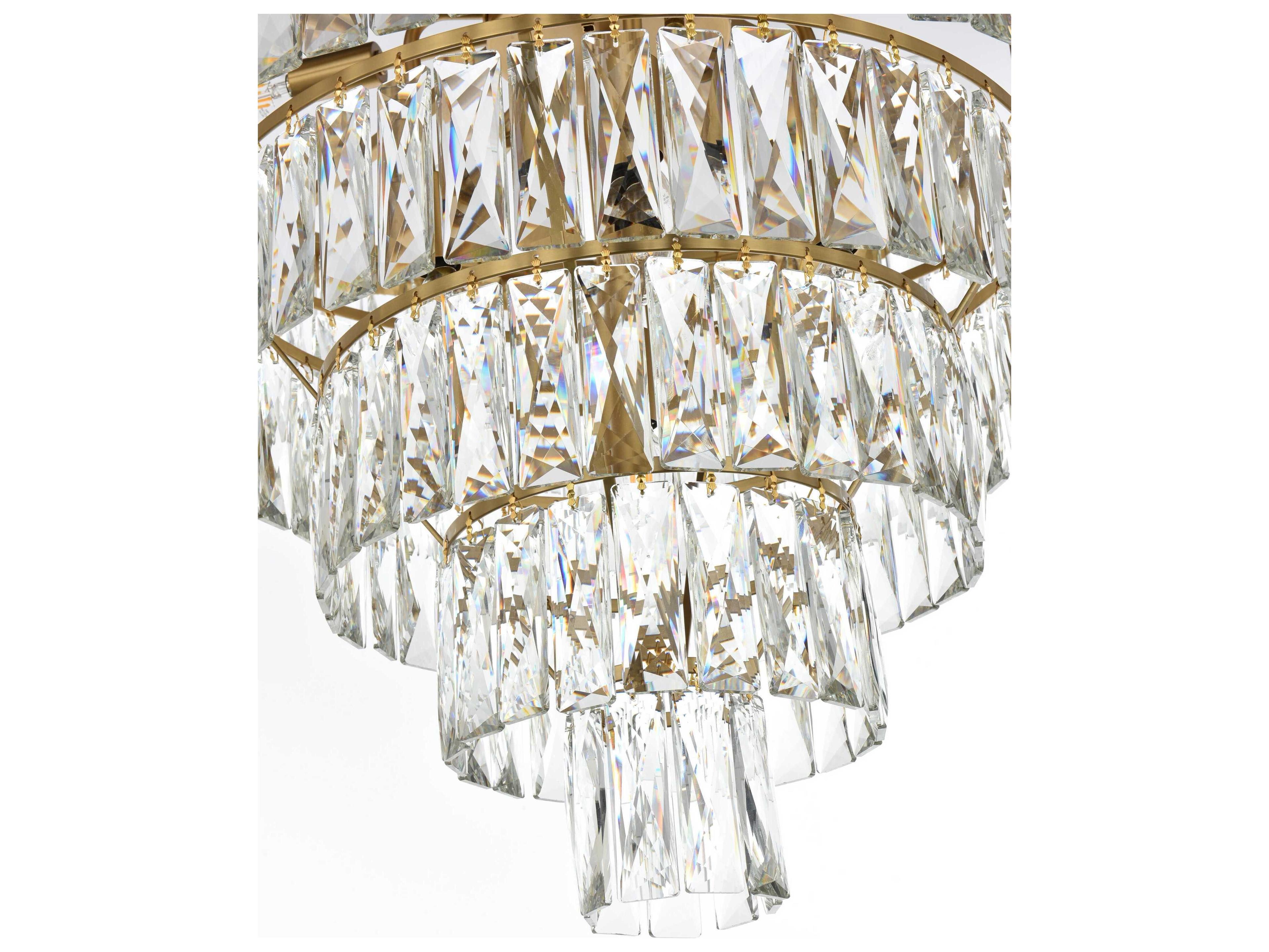 Elegant Lighting Josephine 13-Light Satin Gold Tiered Chandelier