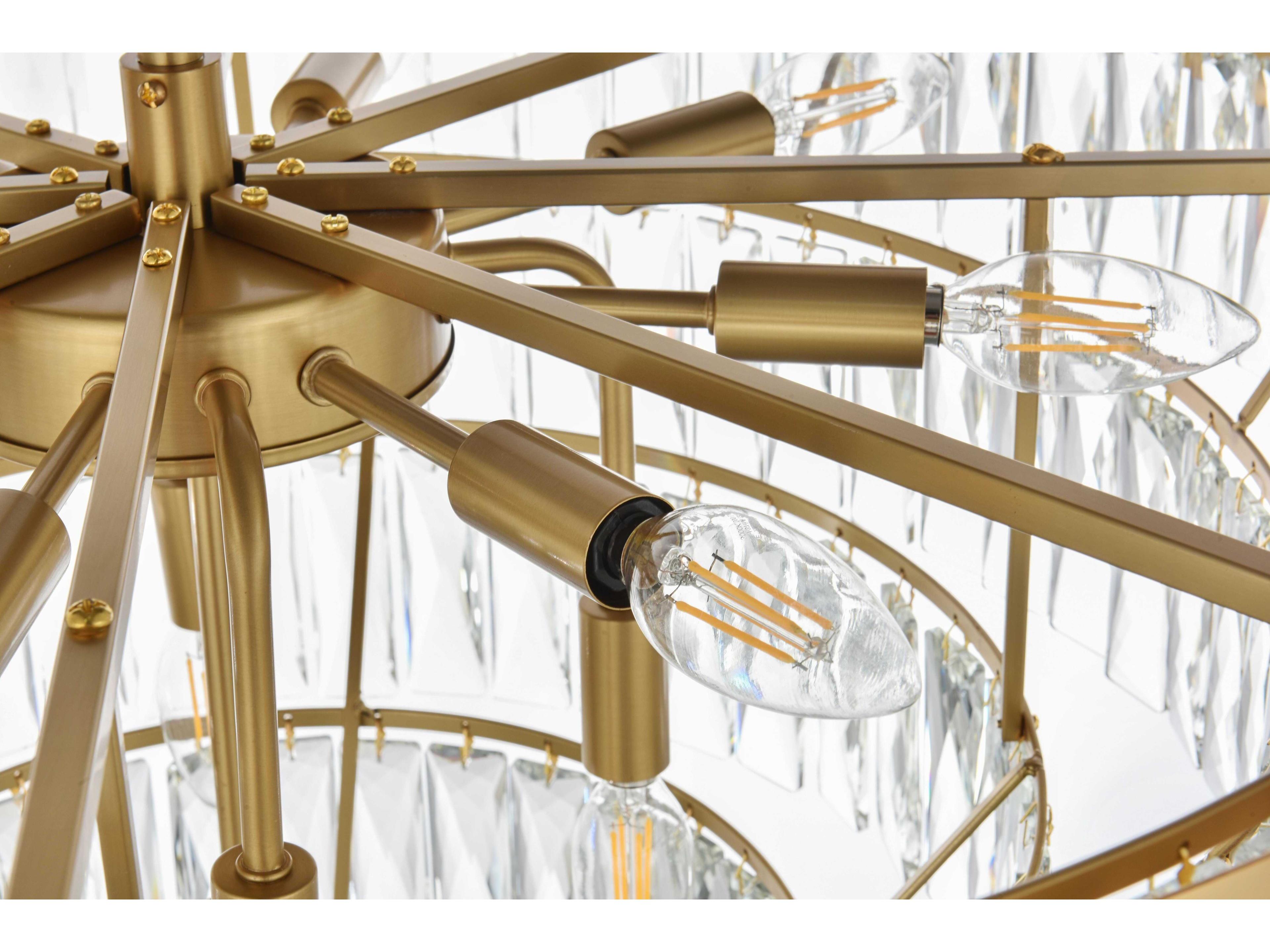 Elegant Lighting Josephine 13-Light Satin Gold Tiered Chandelier