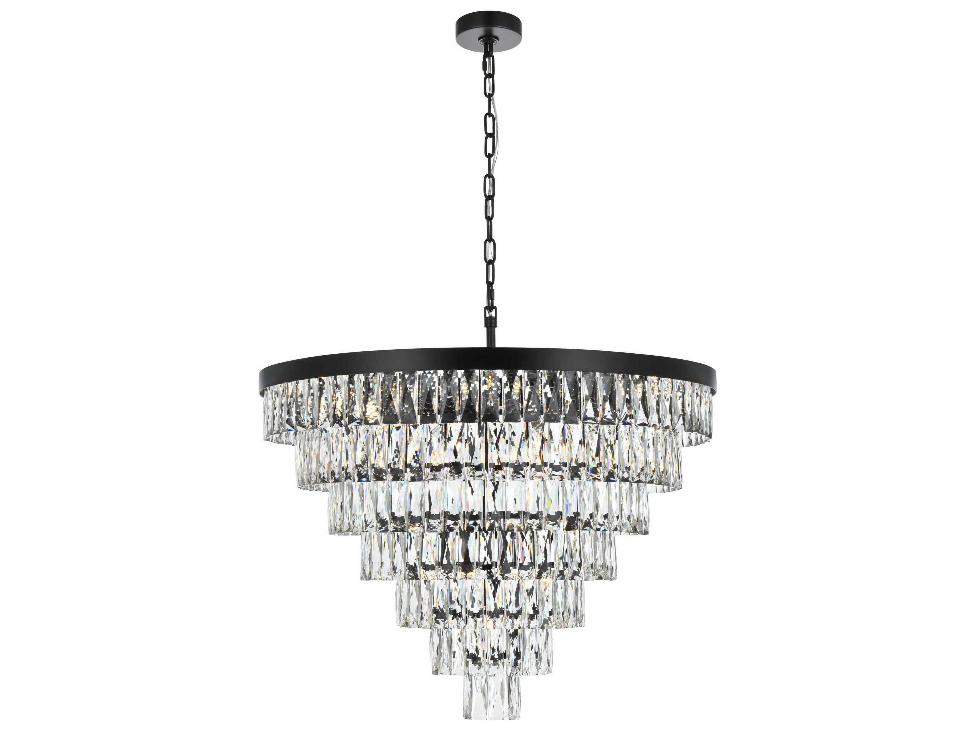 Elegant Lighting Josephine 25-Light Black Tiered Chandelier