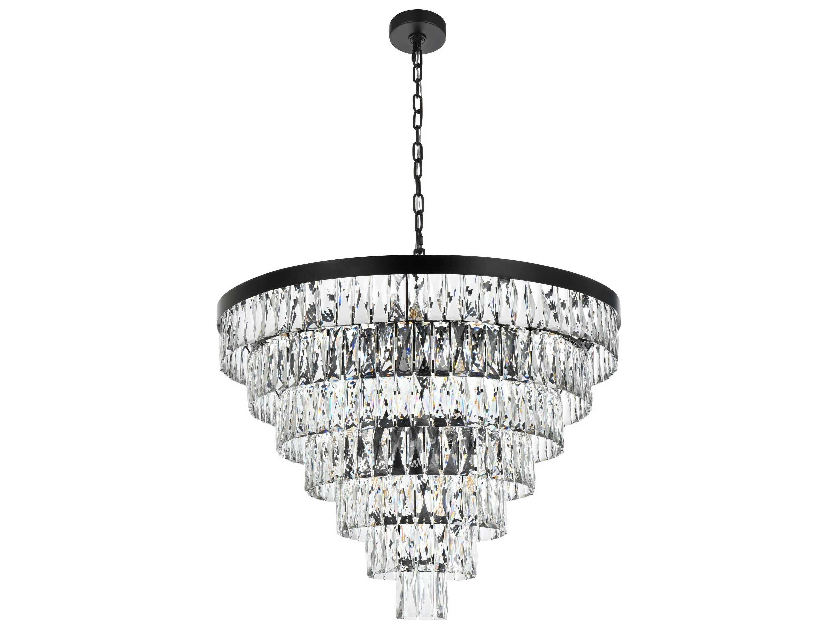 Elegant Lighting Josephine 25-Light Black Tiered Chandelier